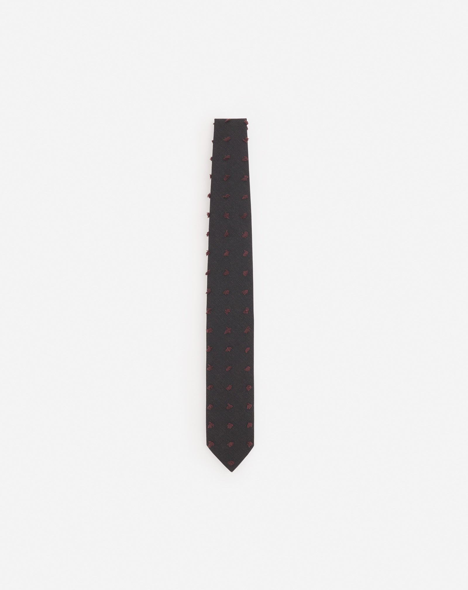 BLUE LANVIN WOVEN WOOL TIE WITH MAXI POLKA DOTS