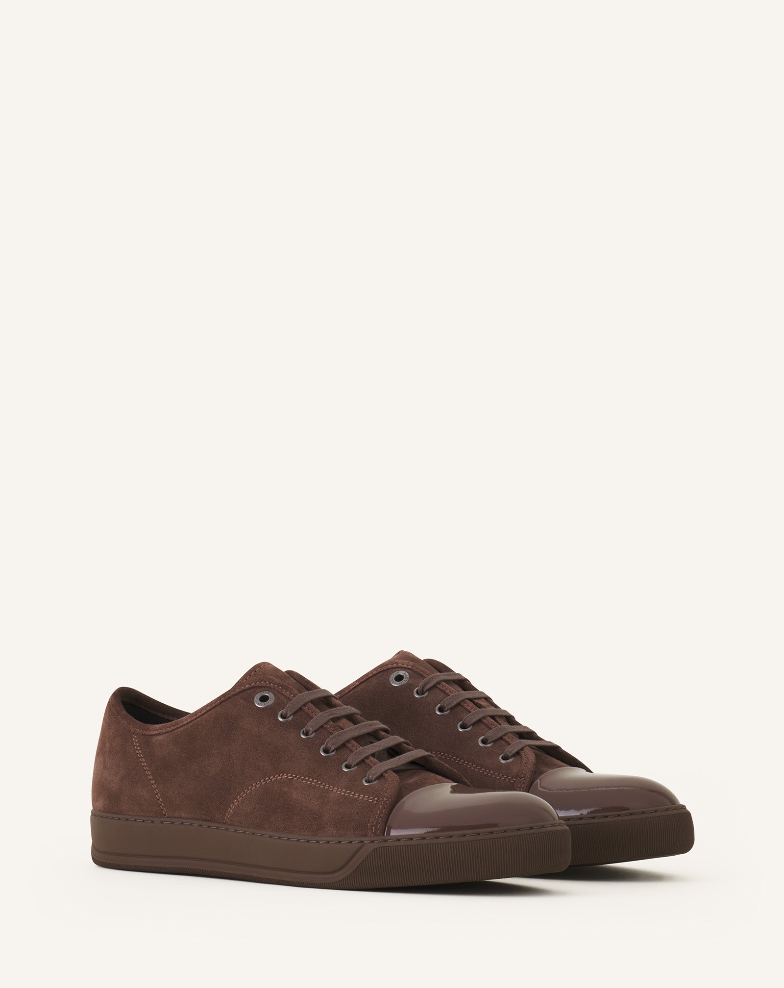 BROWN DBB1 SNEAKERS IN SUEDE AND PATENT LEATHER