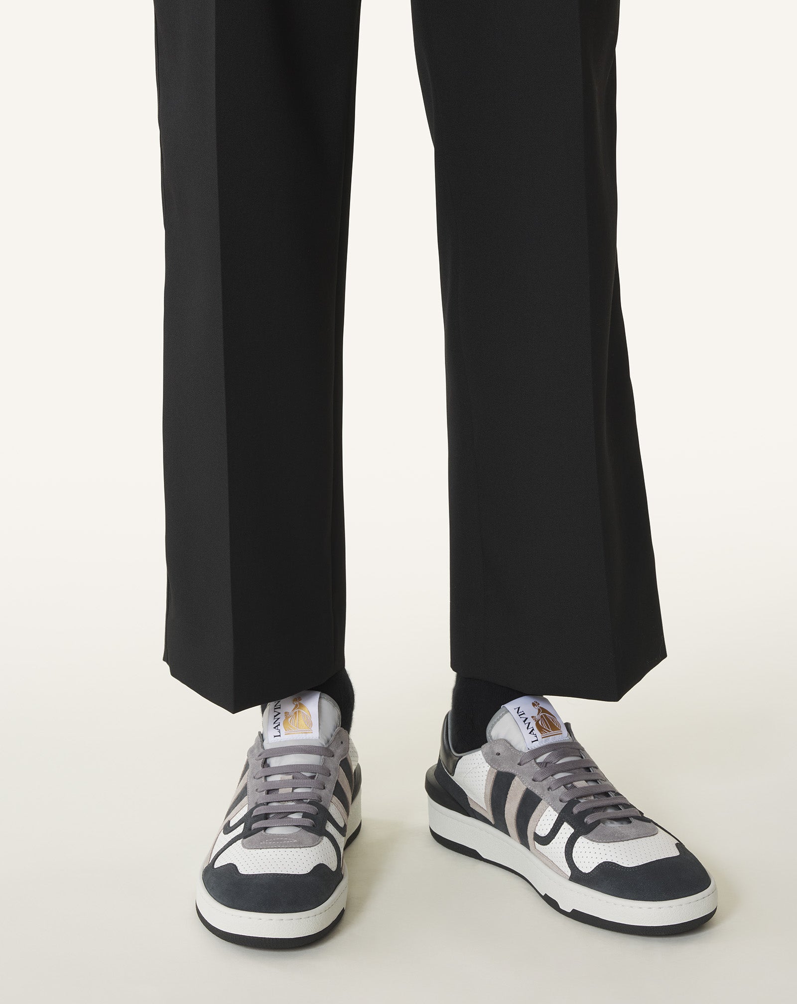 CLAY SNEAKERS IN PERFORATED LEATHER AND SUEDE