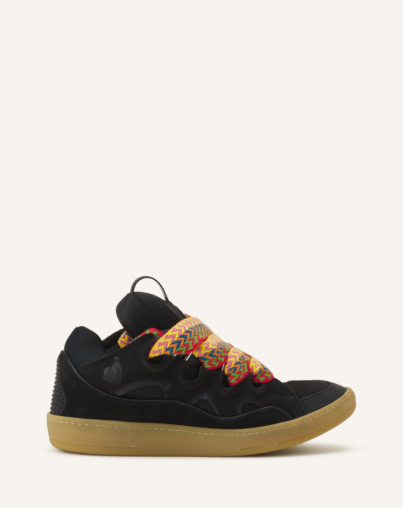 Black Leather Curb Sneakers | Lanvin