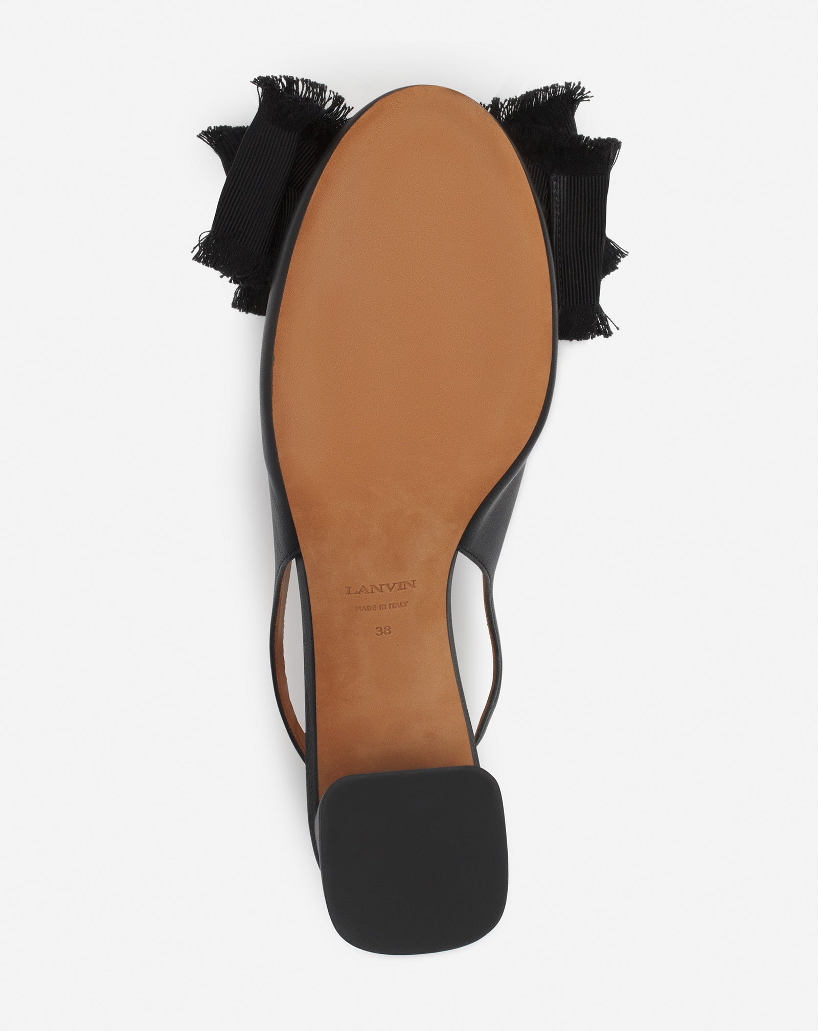 LEATHER HEELED SLINGBACK BALLERINA