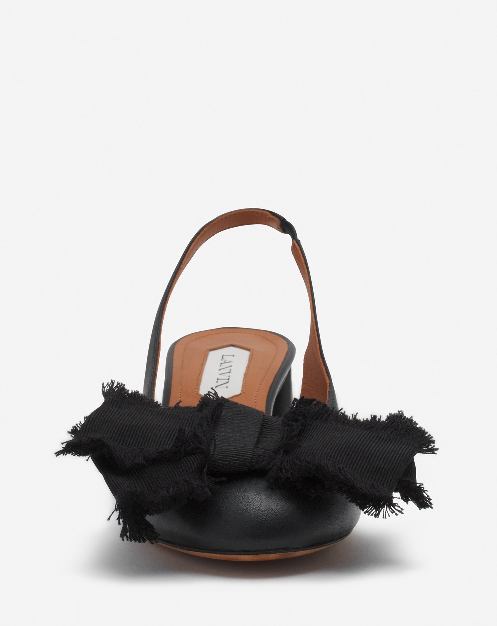 LEATHER HEELED SLINGBACK BALLERINA