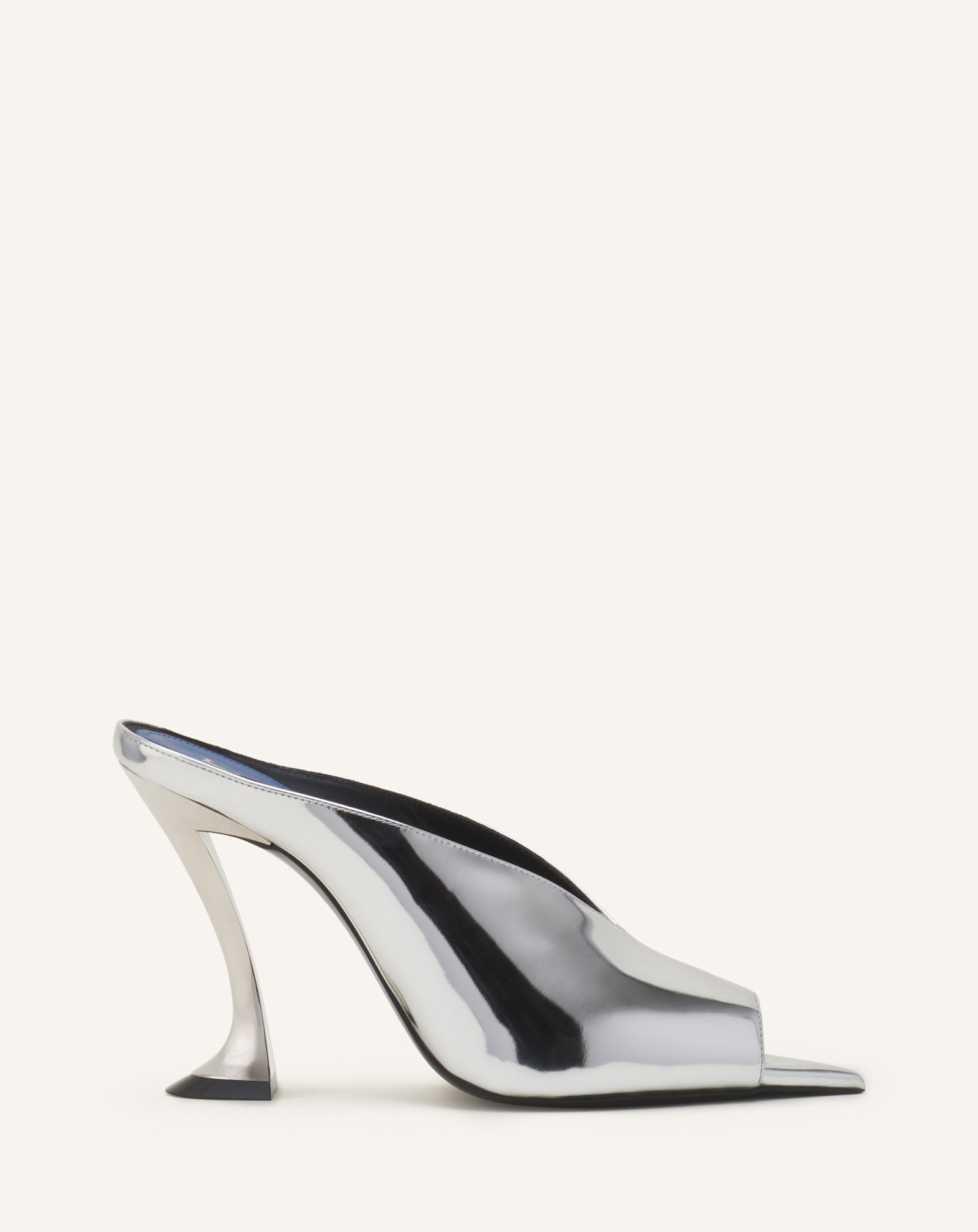 MIDNIGHT STEP MULE IN METALLIC LEATHER