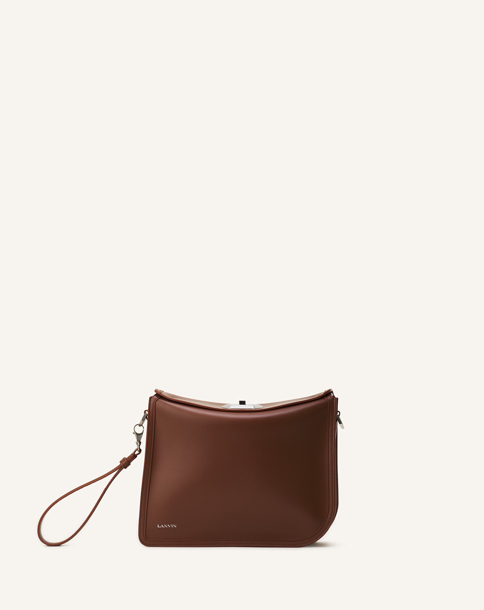 COMPAGNON ASYMMETRICAL LEATHER CLUTCH BAG