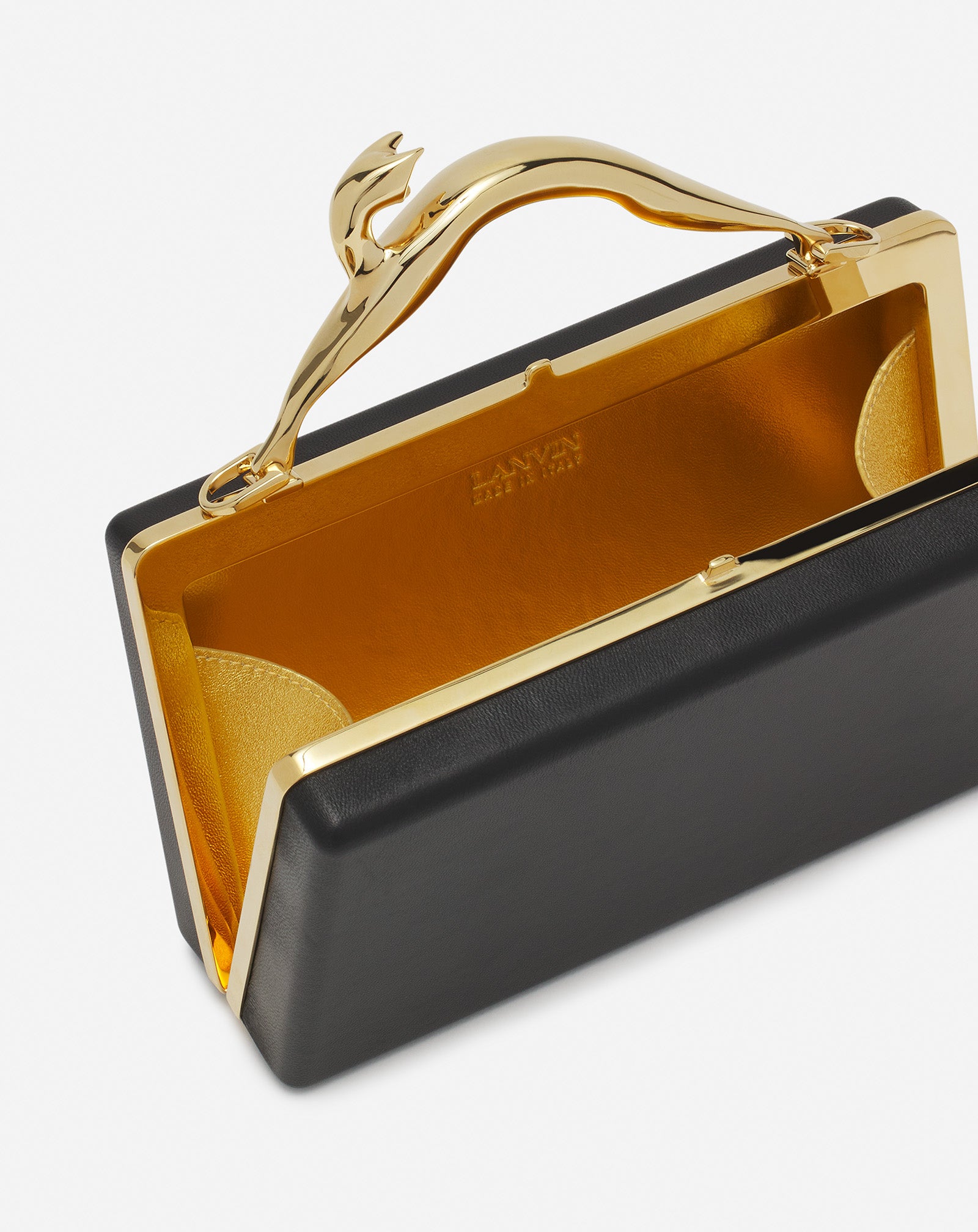 FUSION CAT LEATHER CLUTCH BAG