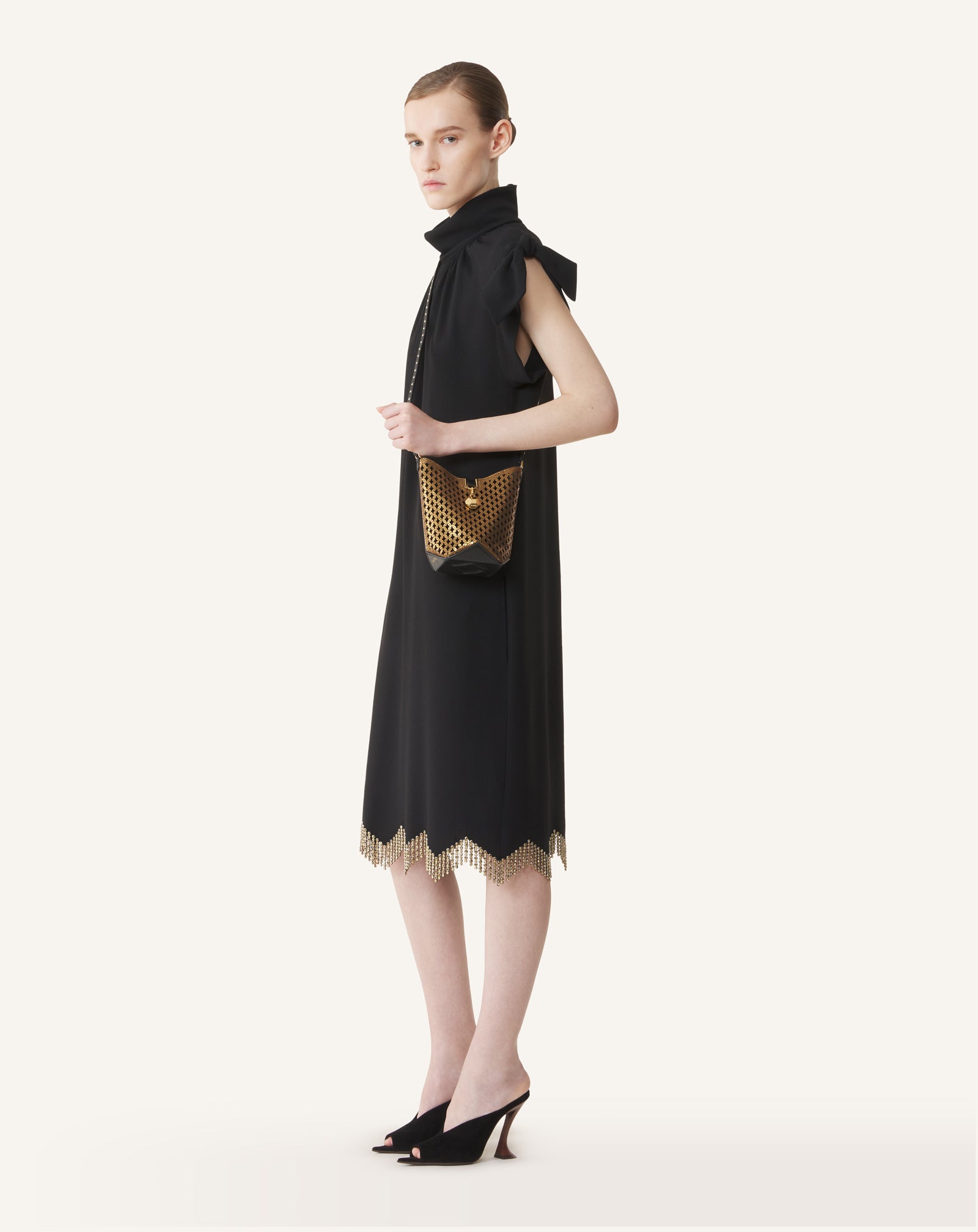 CATCH BY LANVIN NANO BUCKET BAG IN SHINY LEATHER