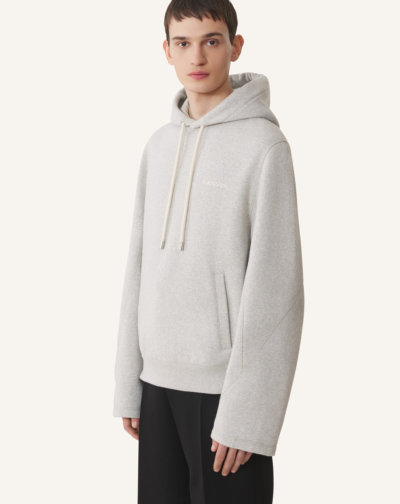 COTTON FLEECE AND CASHMERE HOODIE