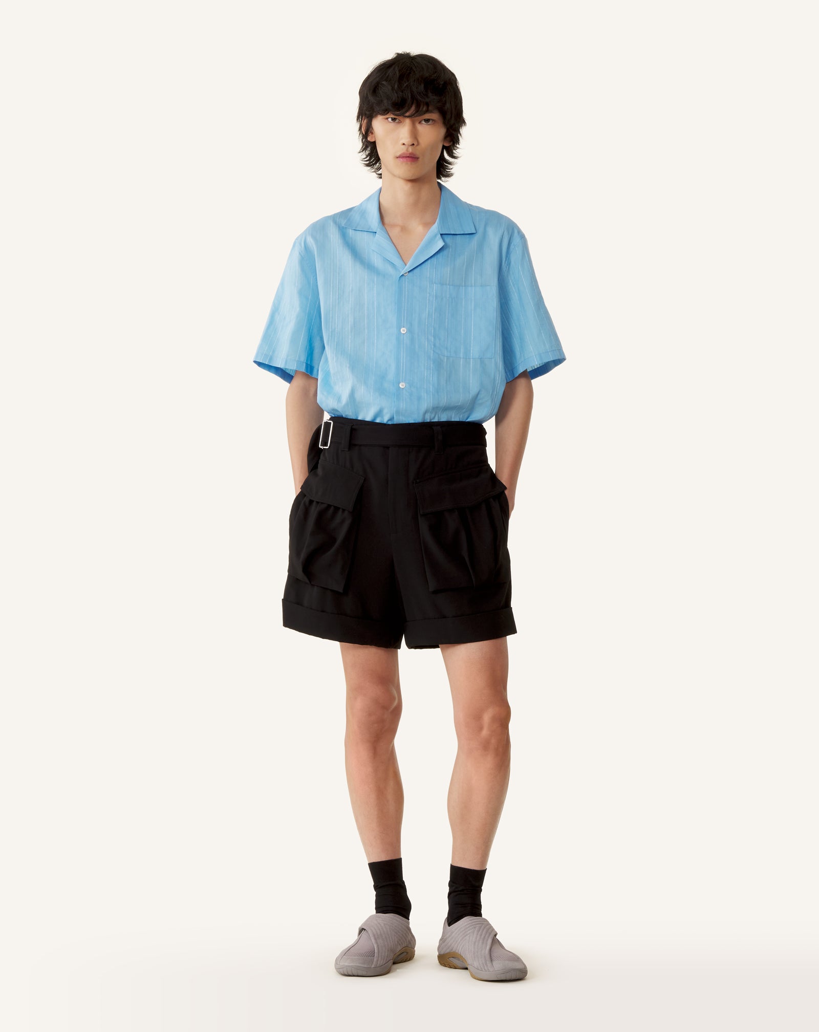 TEXTURED SHIRT IN COTTON AND SILK