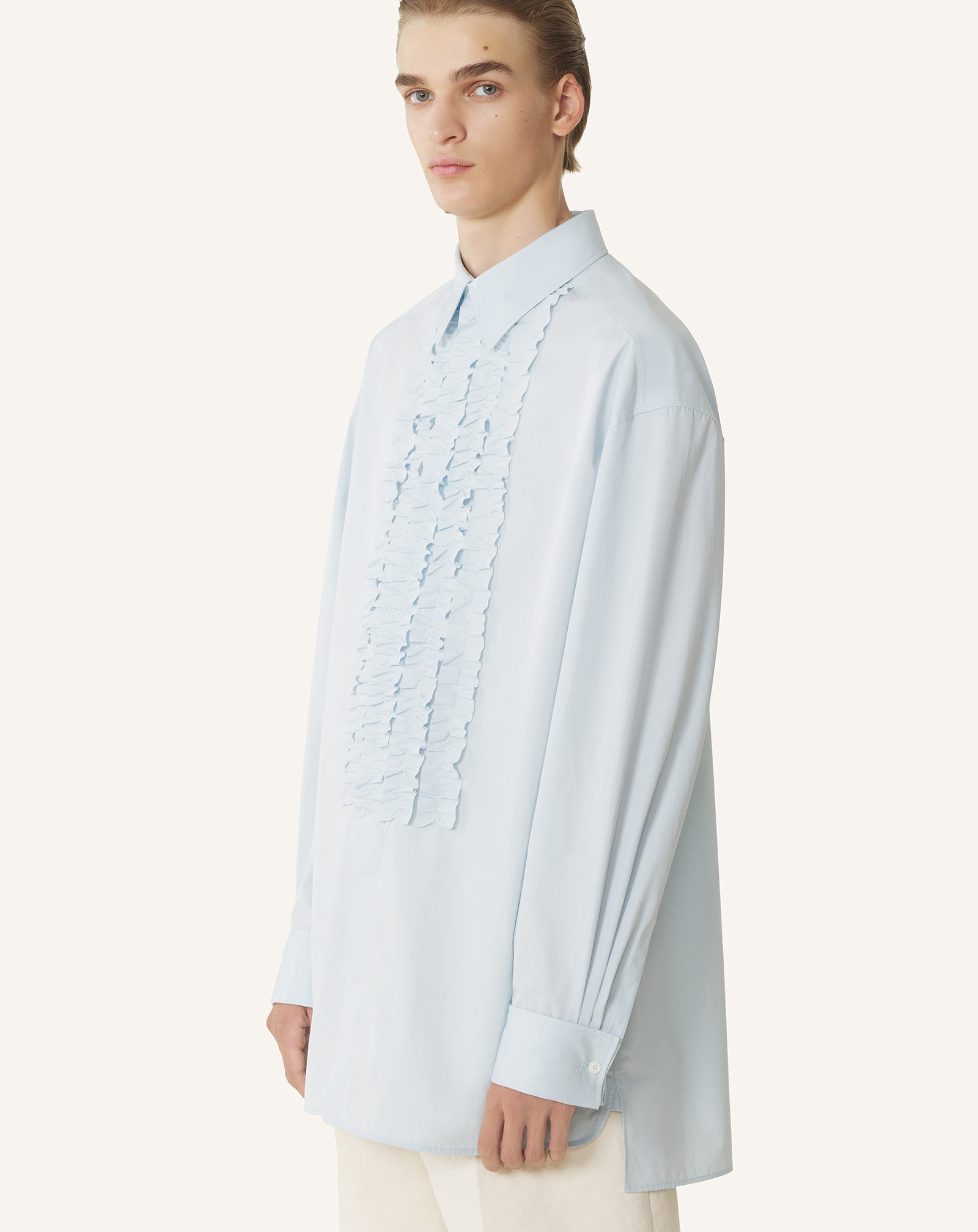 COTTON POPLIN BIB FRONT SHIRT