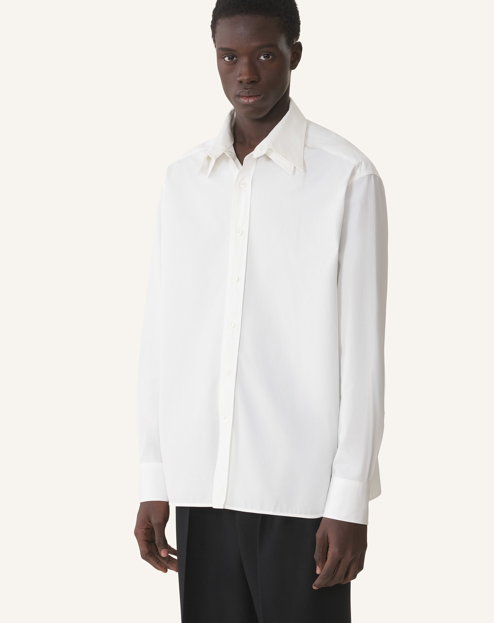 OVERSIZED STRIPED COTTON POPLIN SHIRT
