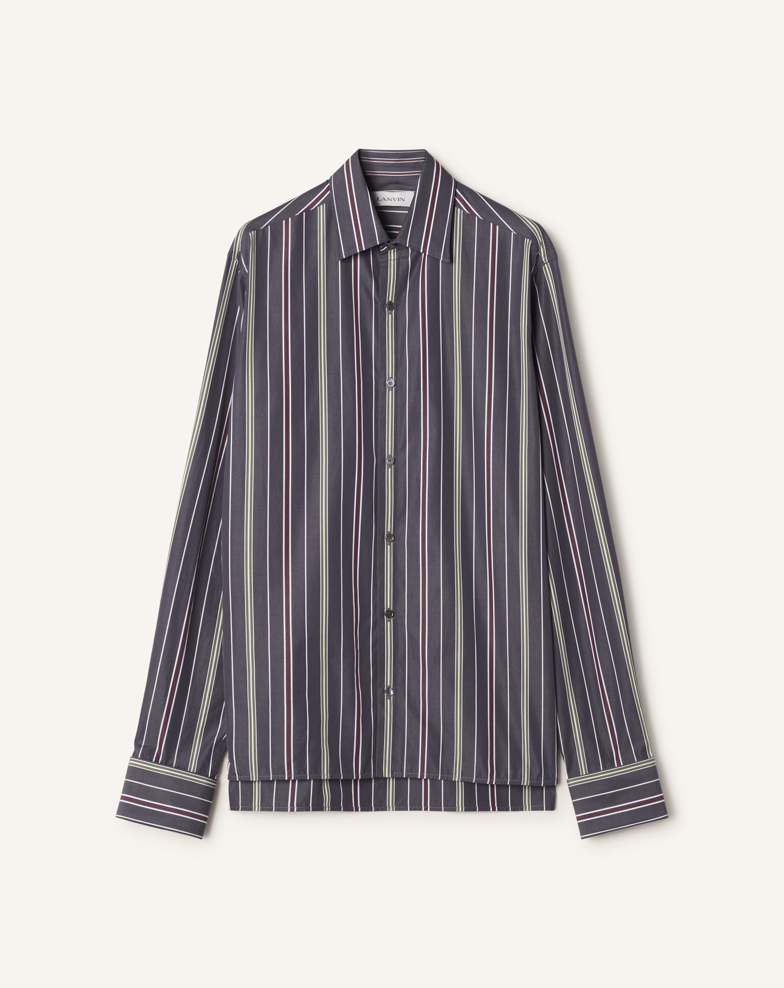 STRAIGHT-CUT STRIPED SHIRT IN COTTON POPLIN