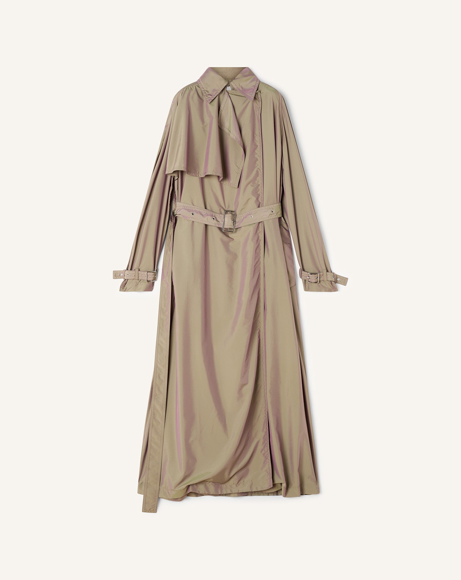 FLOWING TAFFETA TRENCH COAT