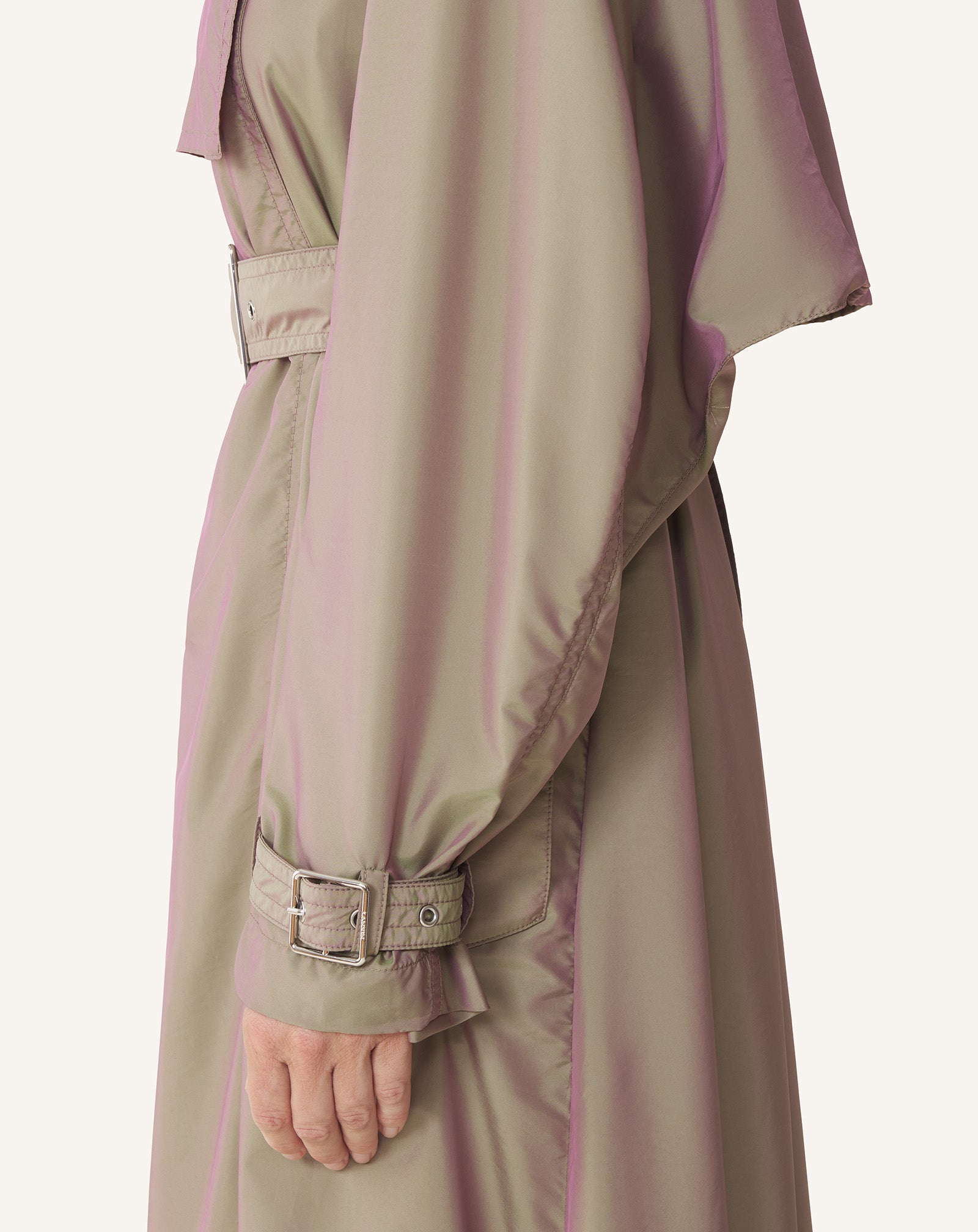 FLOWING TAFFETA TRENCH COAT