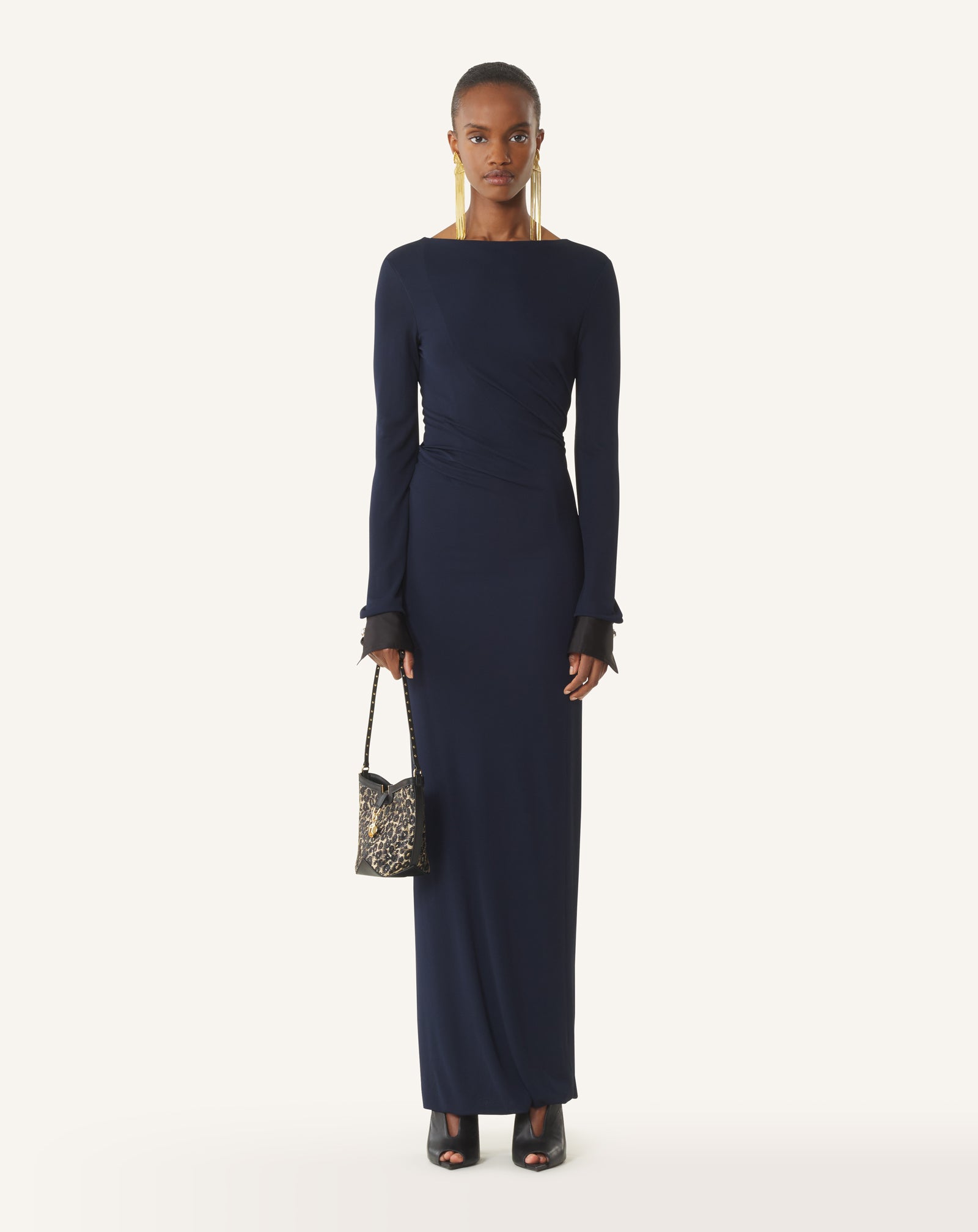DRAPED DRESS IN CREPE JERSEY