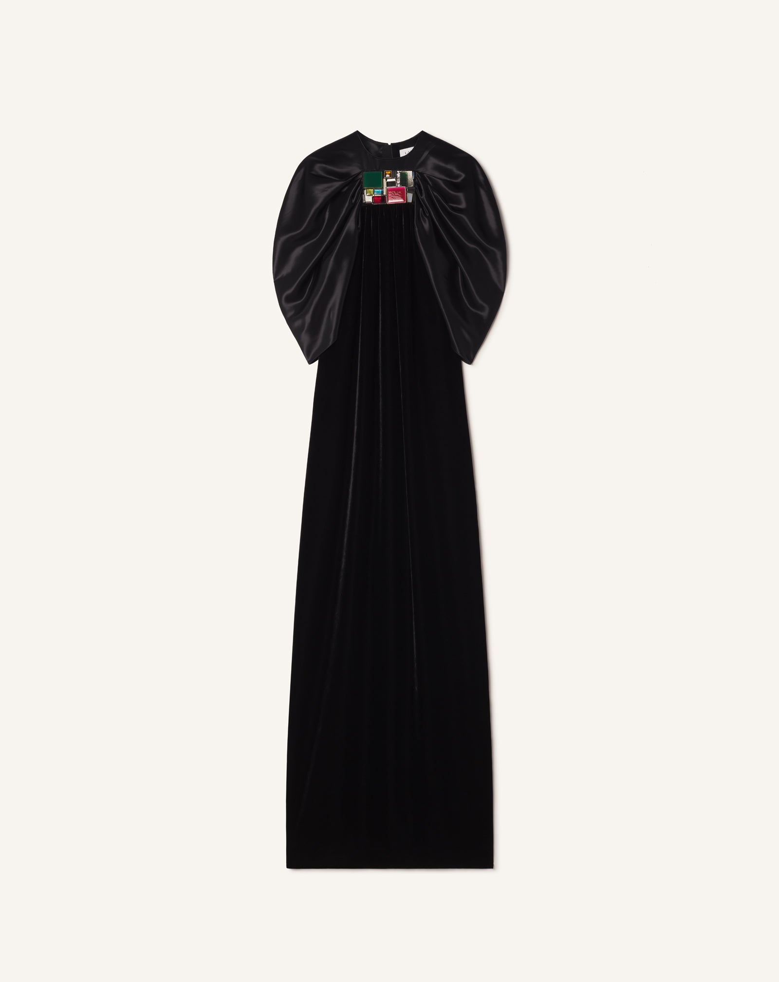 EMBROIDERED DRESS IN FLOWING VELVET