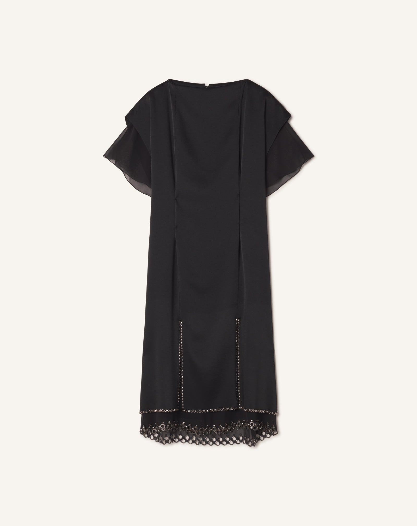 EMBROIDERED MIDI DRESS IN SATIN