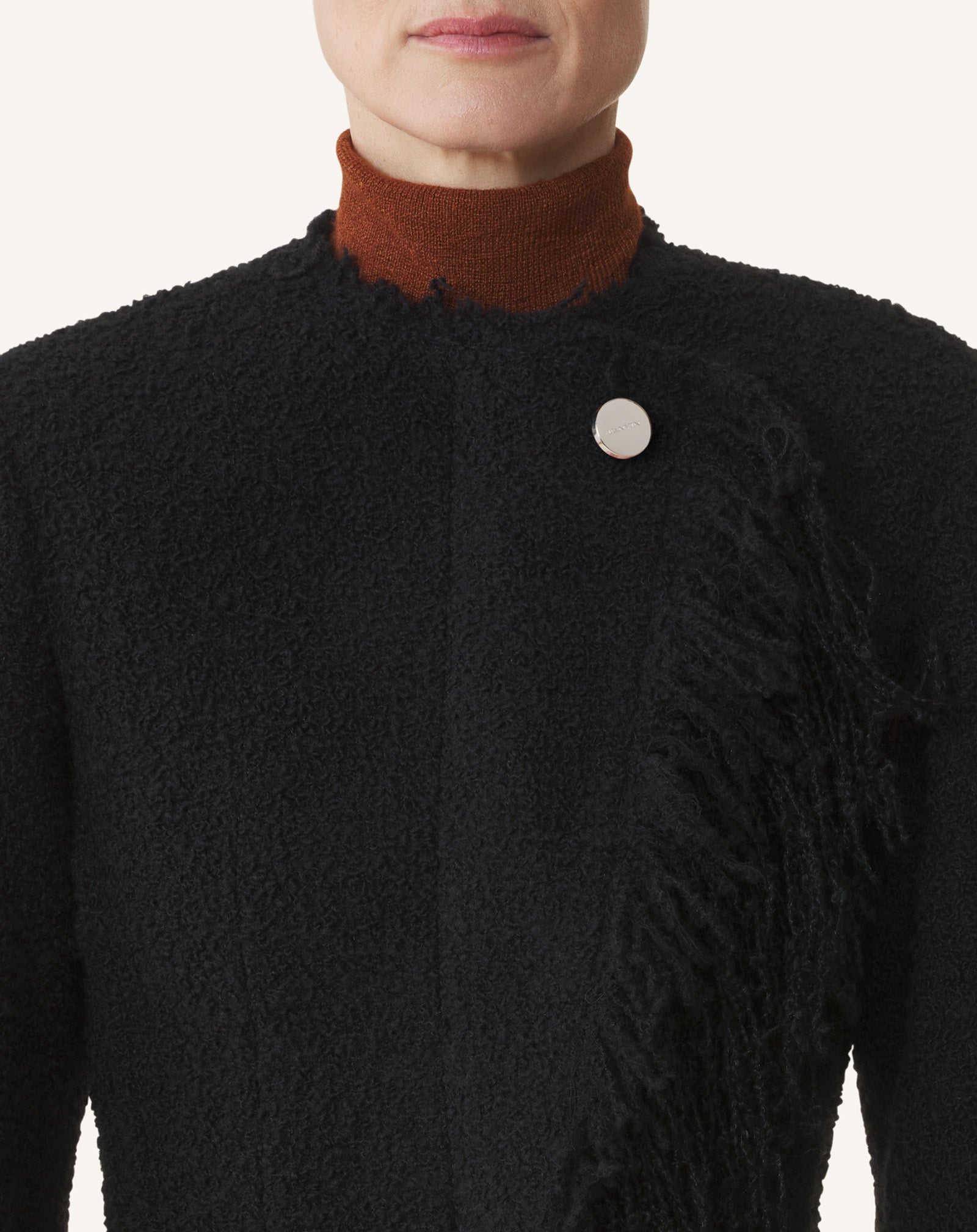 ASYMMETRICAL JACKET IN BOUCLÉ WOOL
