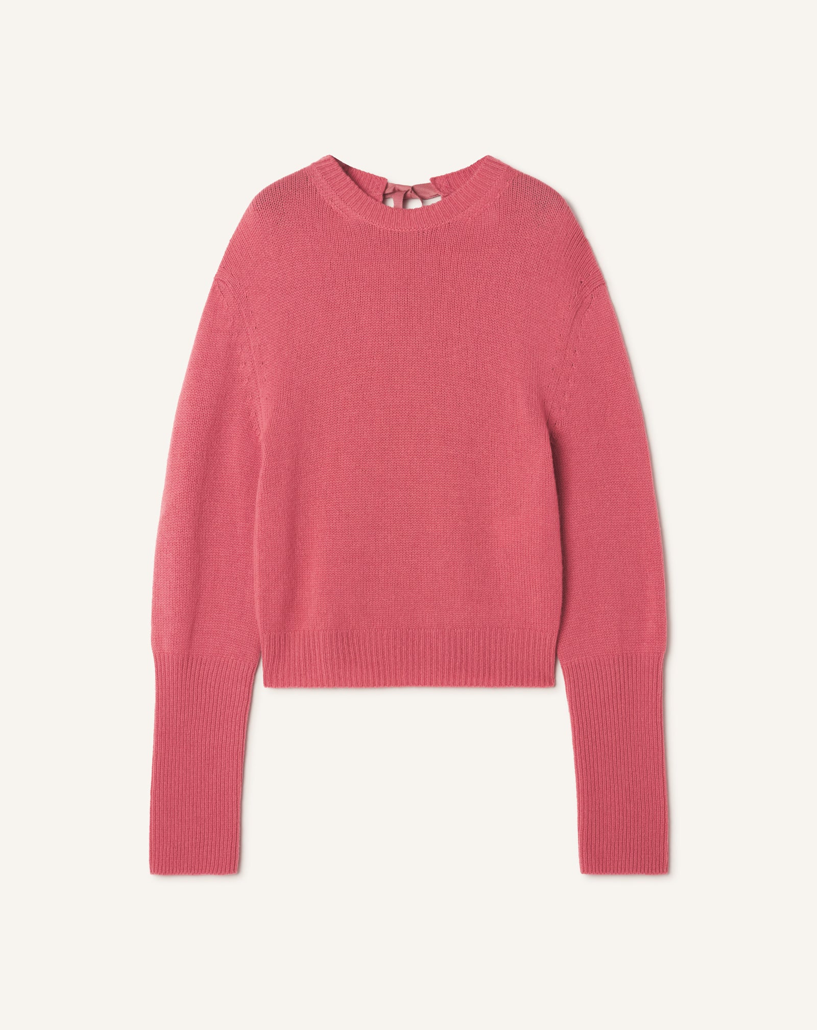 トップス Rare Archive Roen Liptan Cashmere Knit Pink Cashmere Sweater With Grosgrain Detail | Lanvin