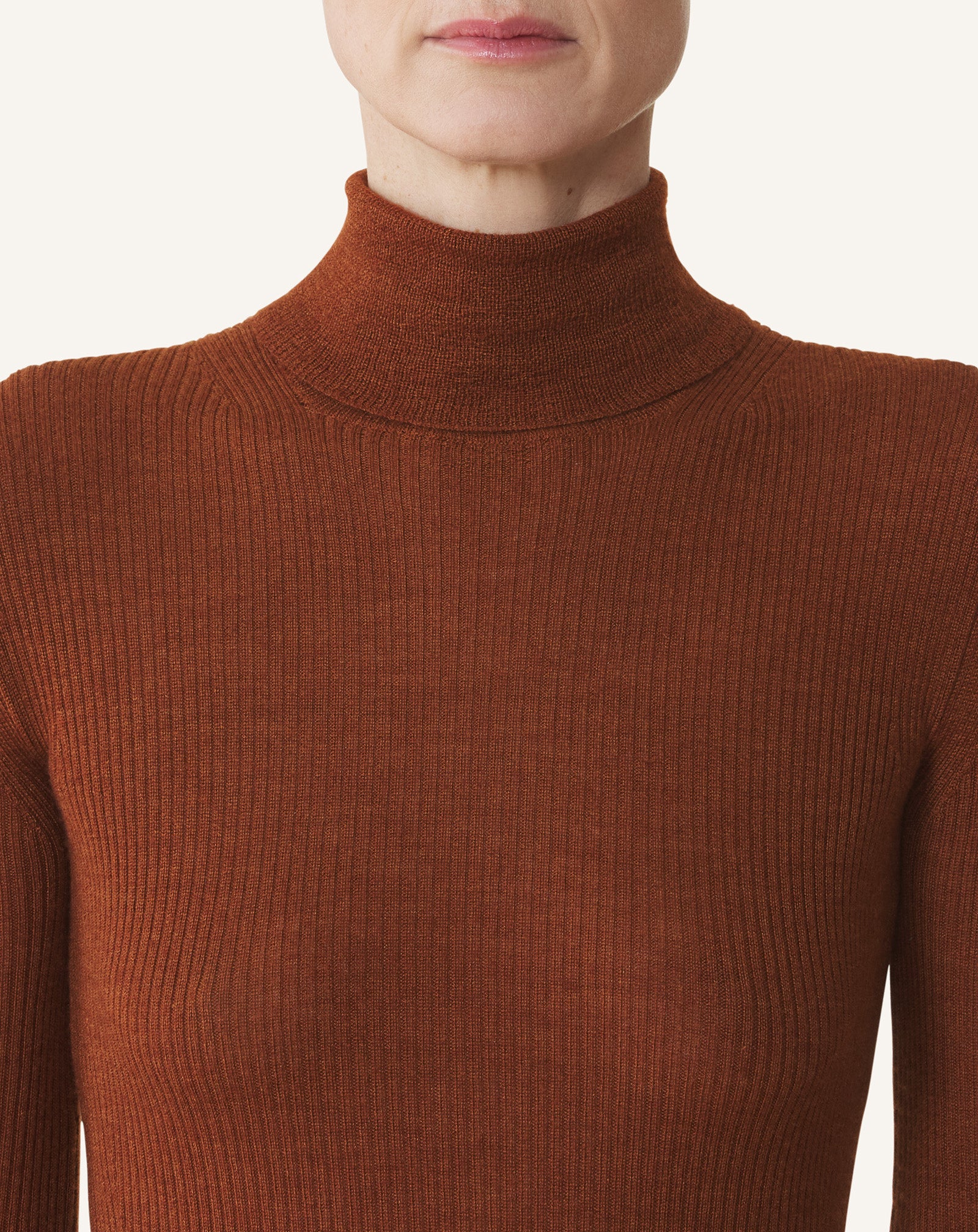 MERINO WOOL AND SILK TURTLENECK SWEATER