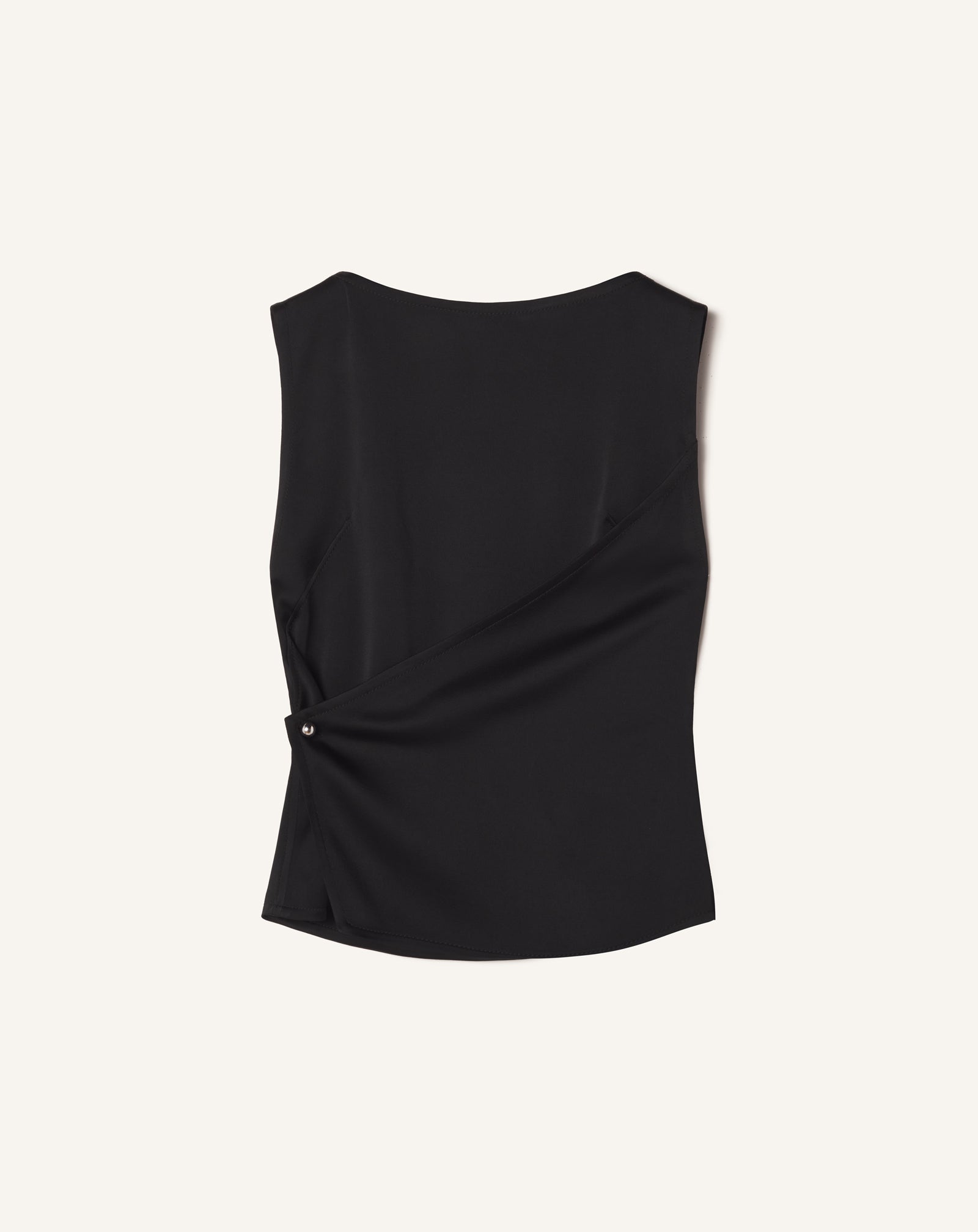 SLEEVELESS BUTTON-DOWN TOP IN SATIN