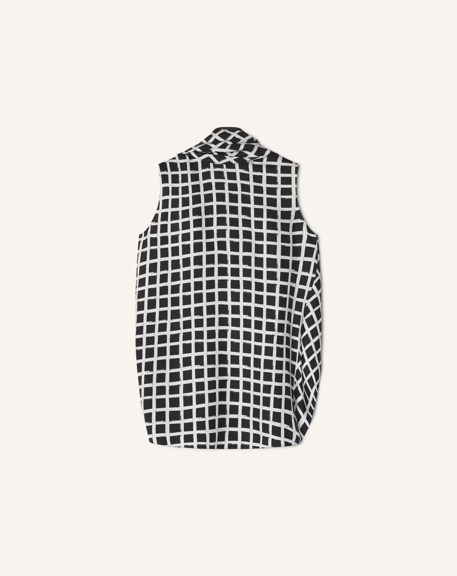 PRINTED SILK SLEEVELESS TOP