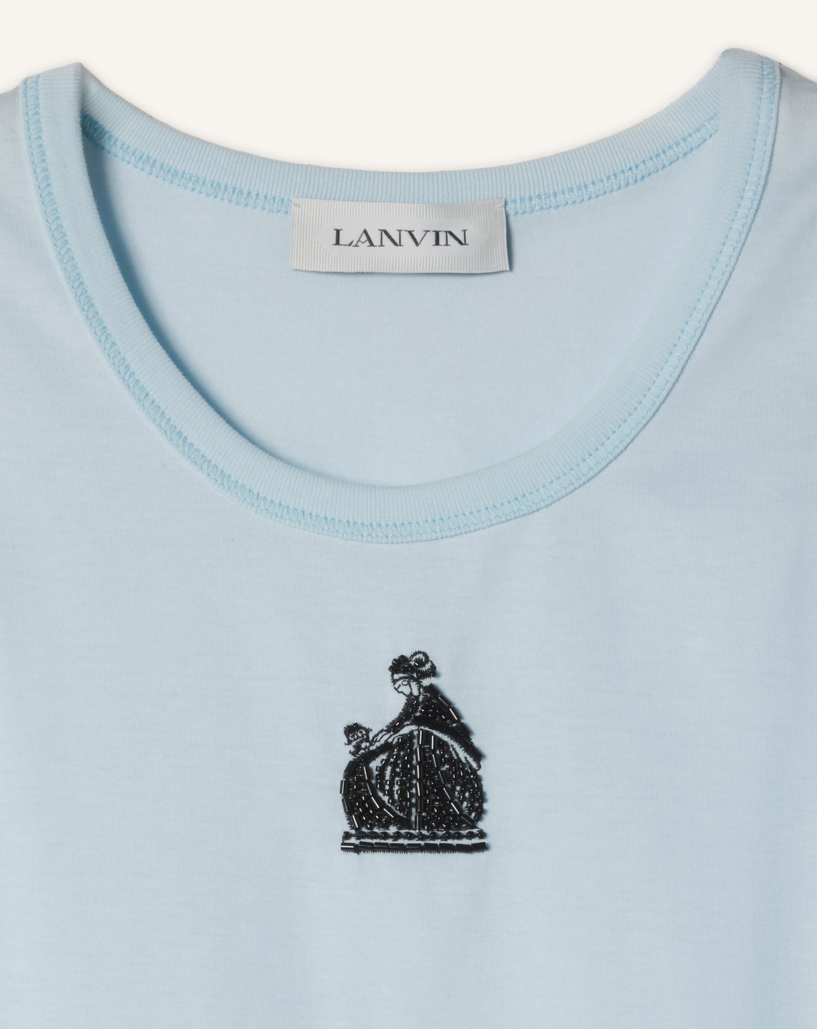 MOTHER AND CHILD EMBROIDERED COTTON JERSEY TANK TOP