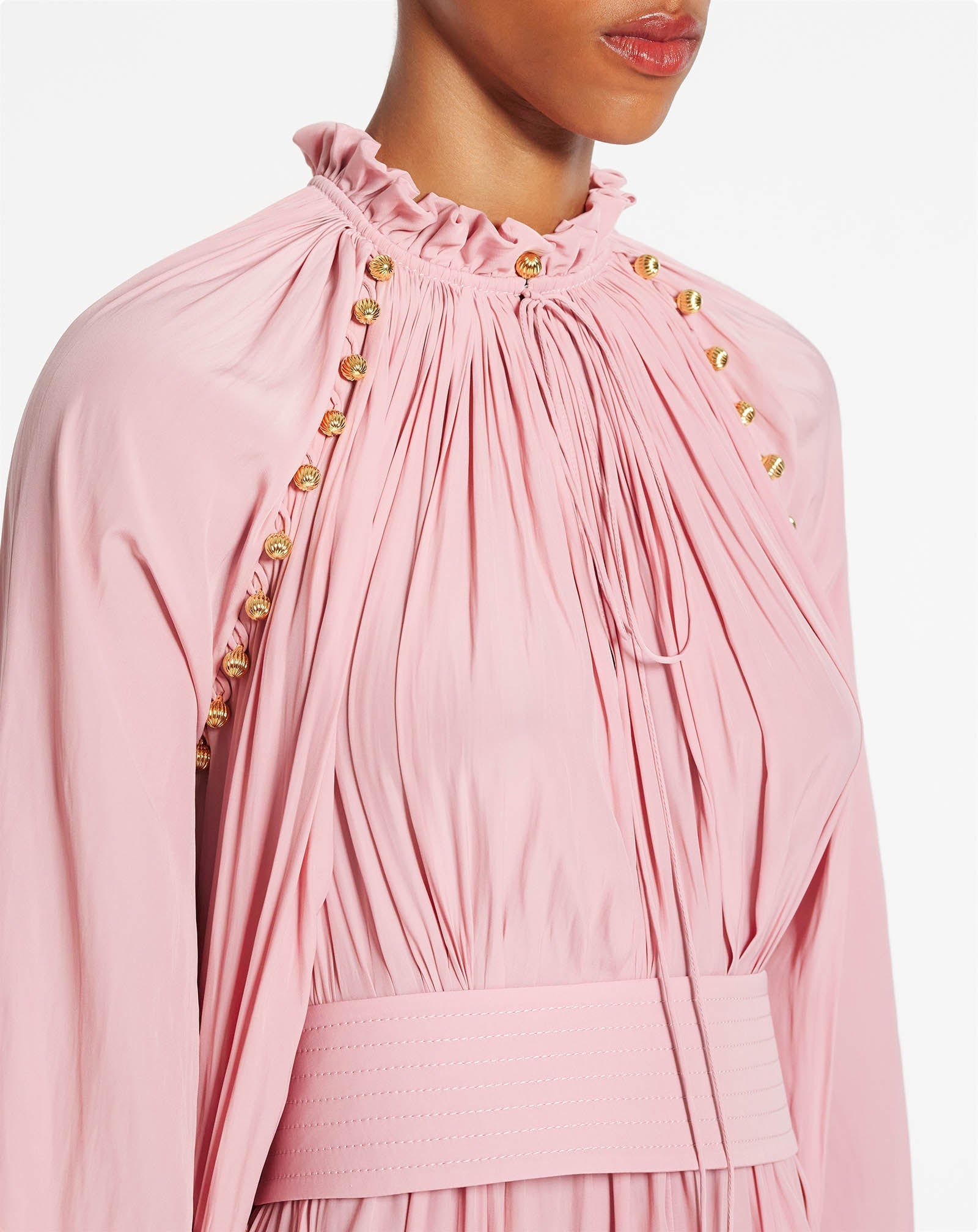 ASYMMETRICAL CHARMEUSE DRESS