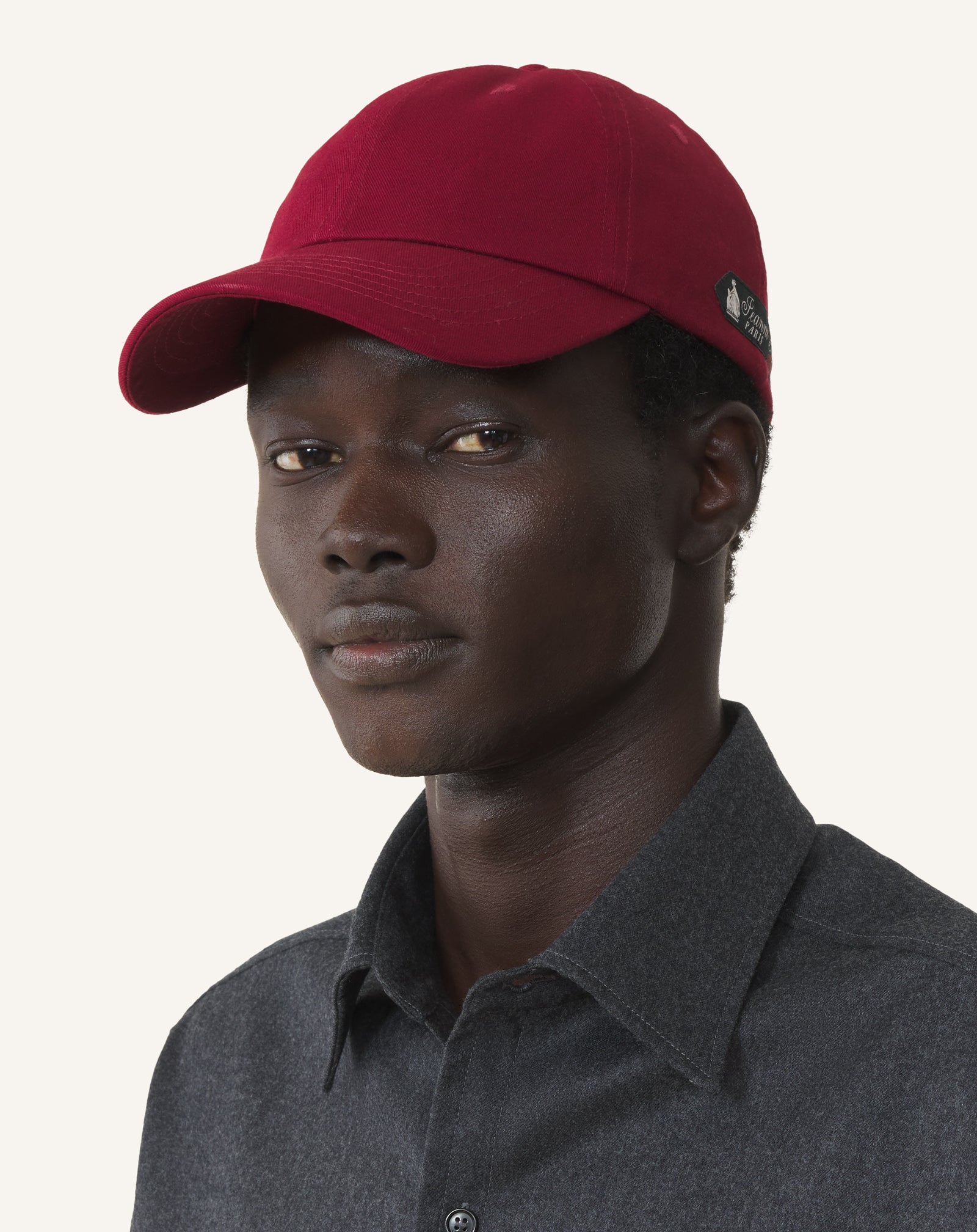 RED LANVIN SIGNATURE COTTON CAP