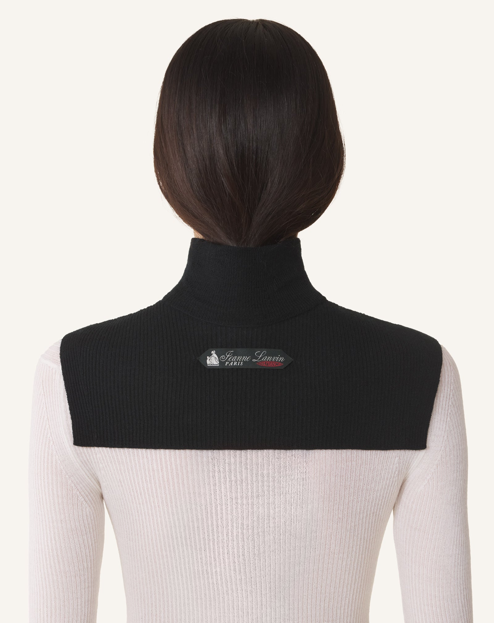 BLACK LANVIN SIGNATURE COLLAR IN CASHMERE