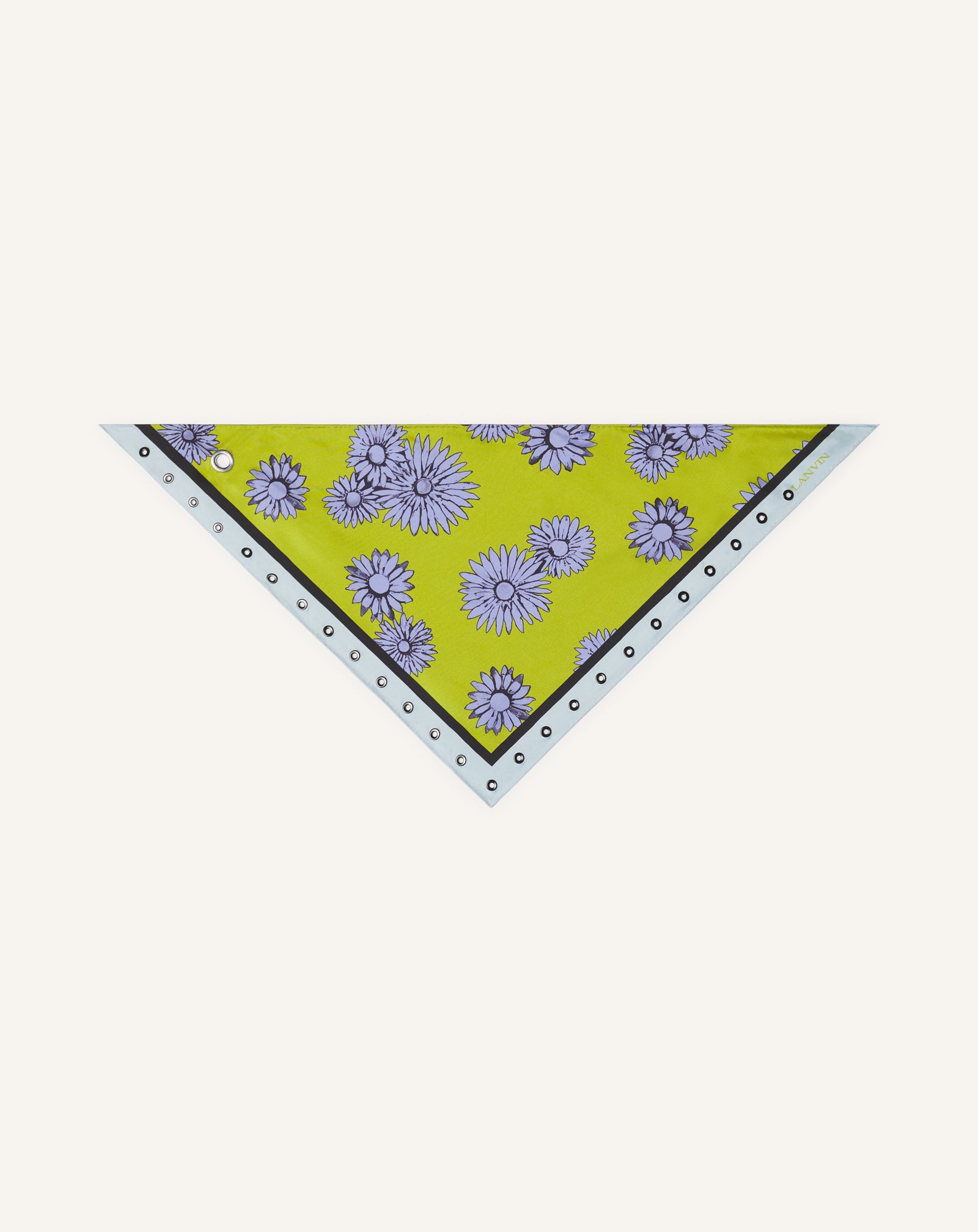 TRIANGLE SILK SCARF WITH MARGUERITE MOTIFS