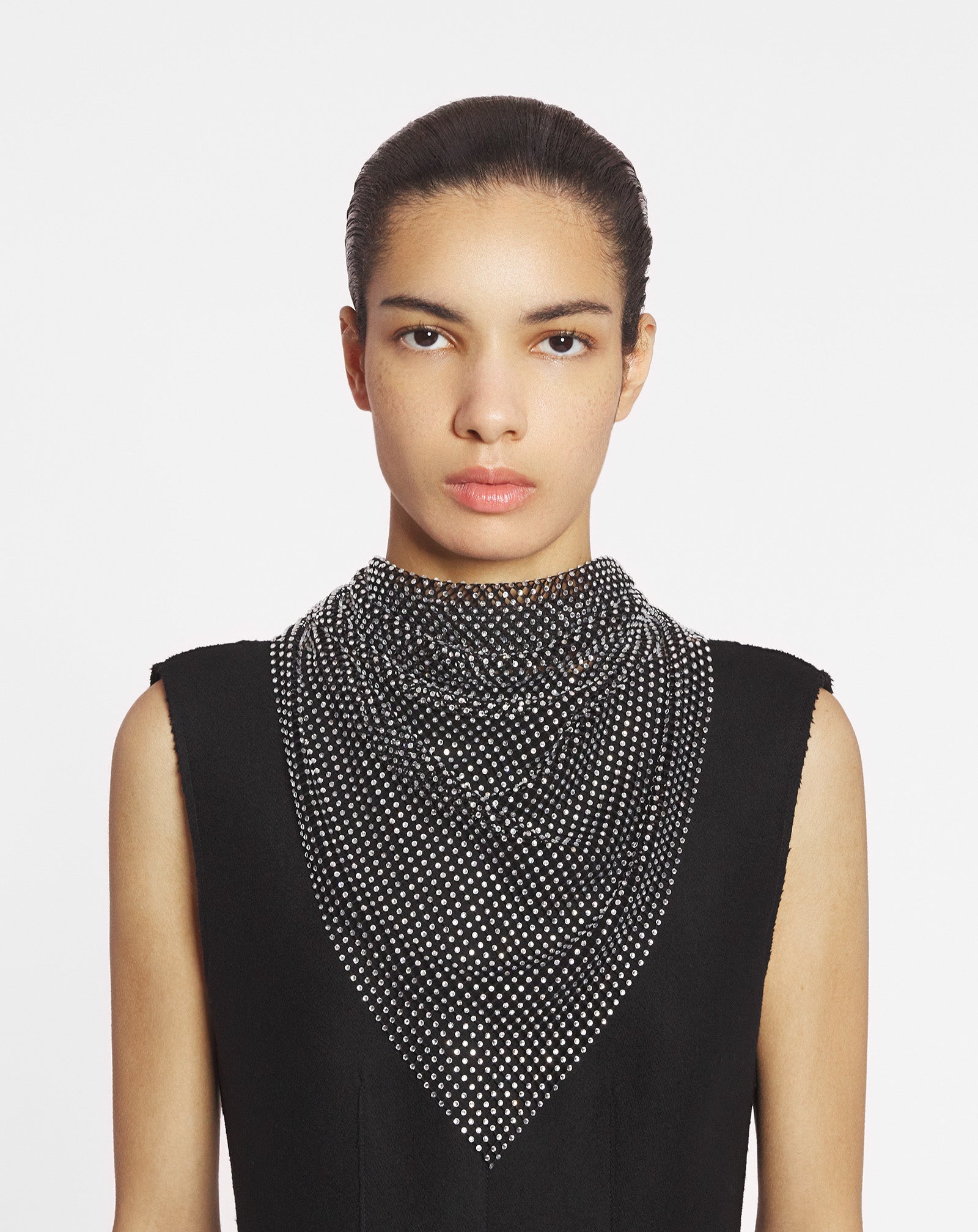 RESILLE MESH CHOKER WITH RHINESTONES