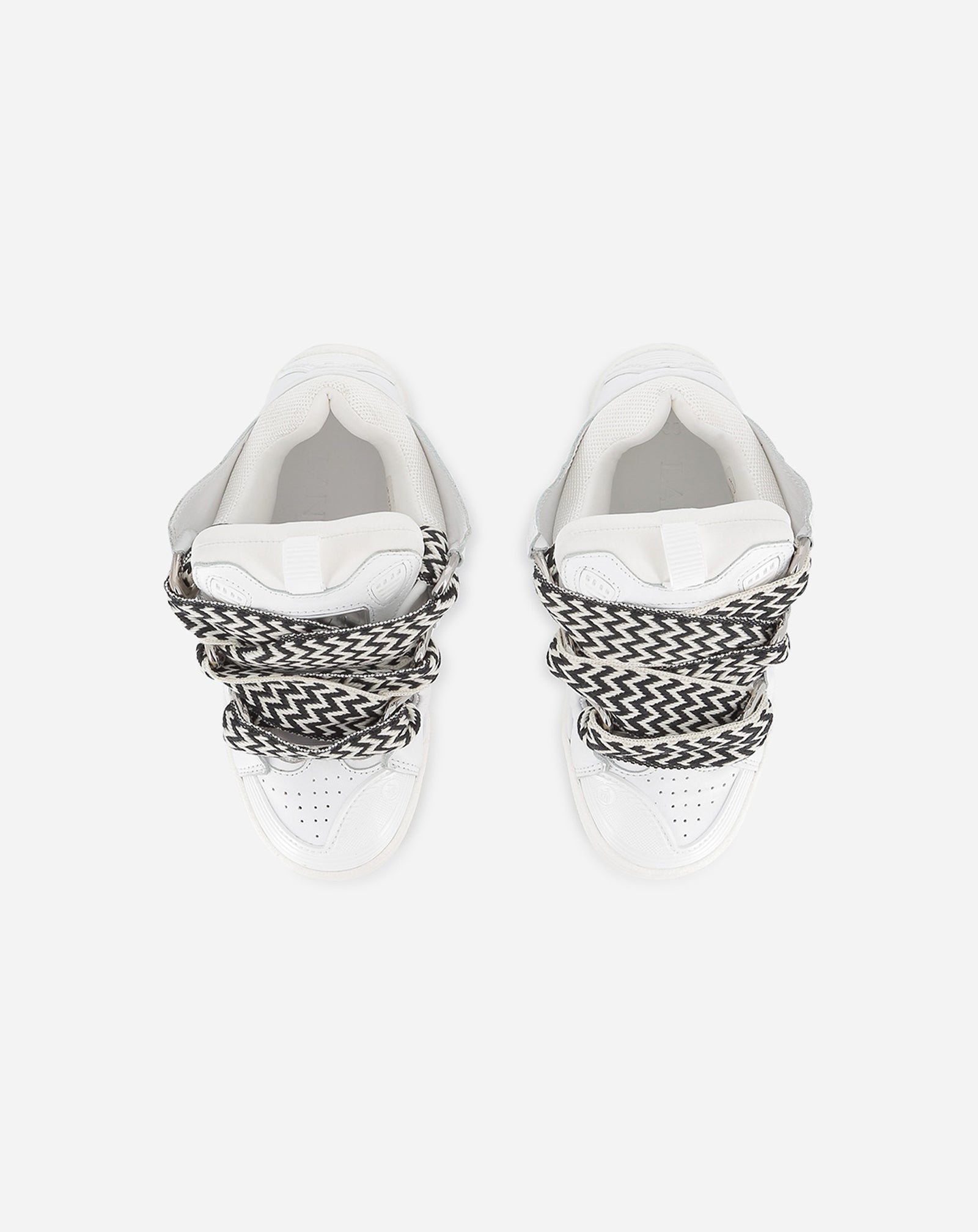 WHITE LACE-UP SNEAKERS