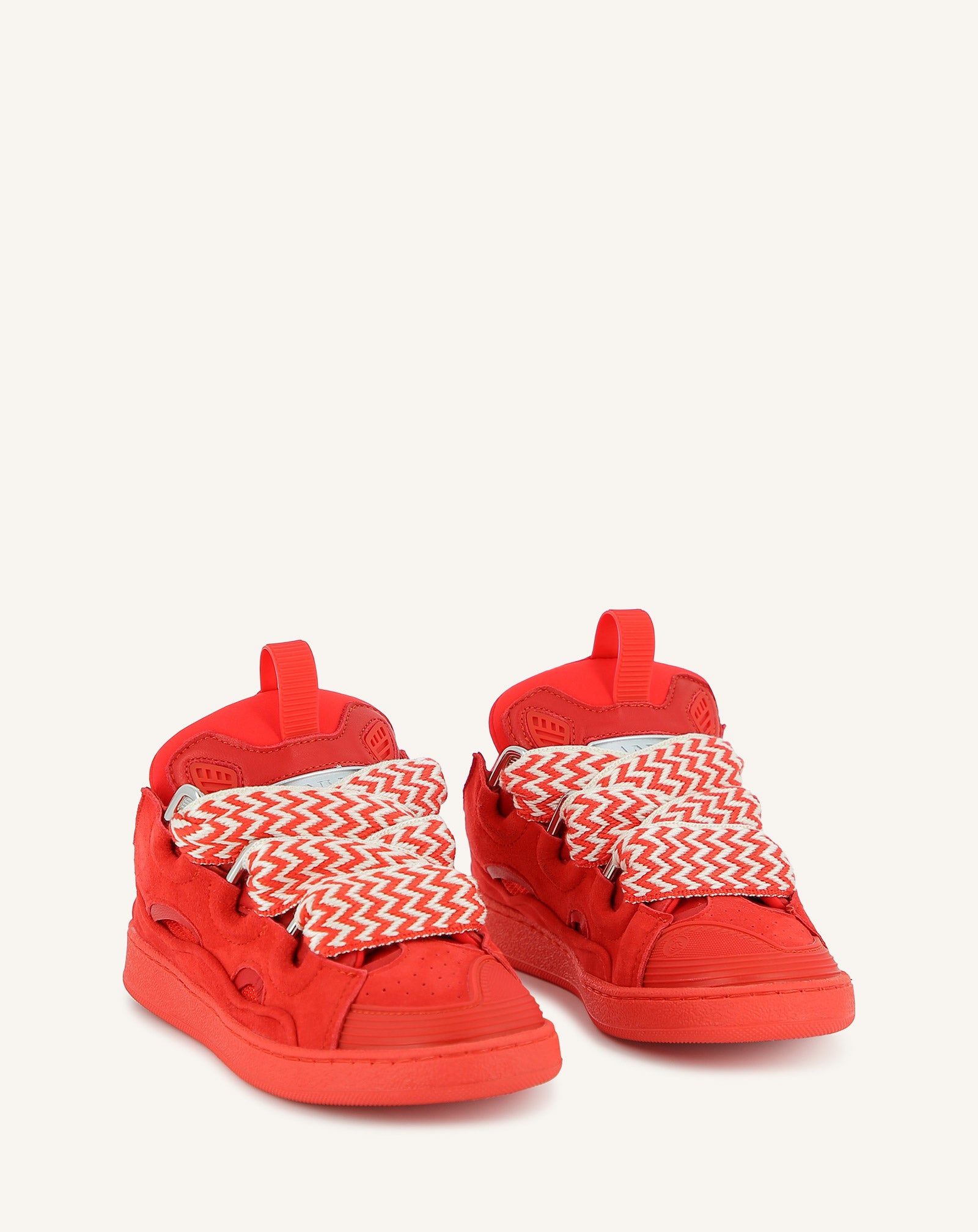 RED LACE-UP TRAINERS