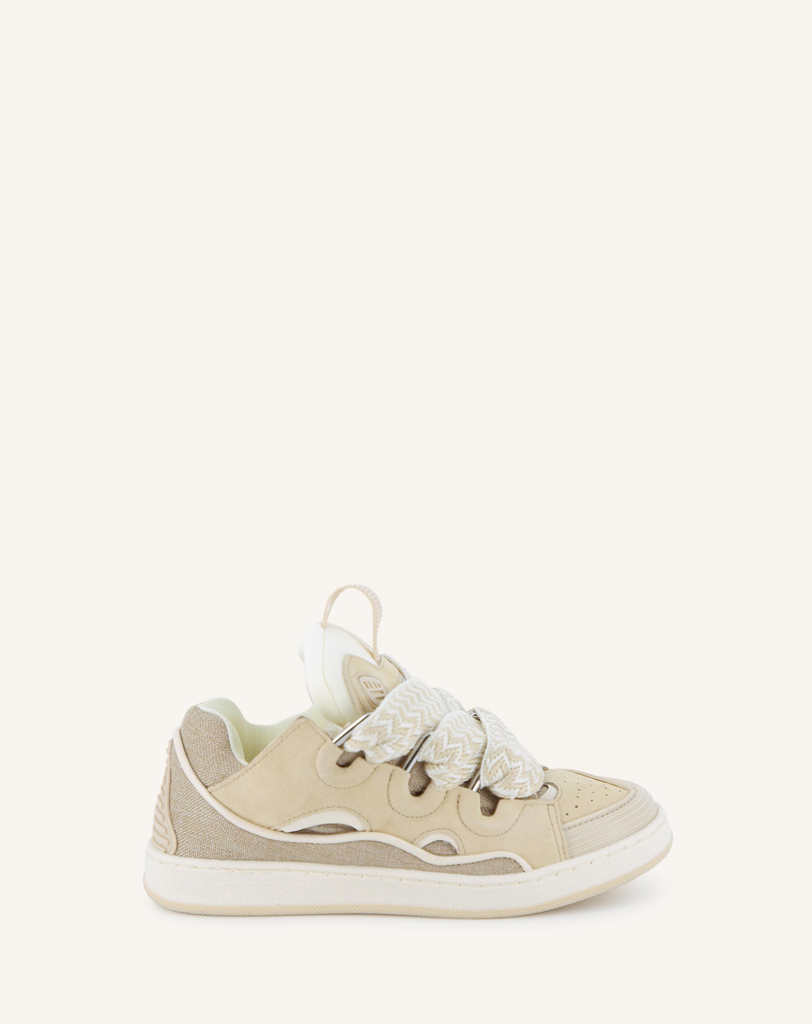 BEIGE LACE-UP TRAINERS