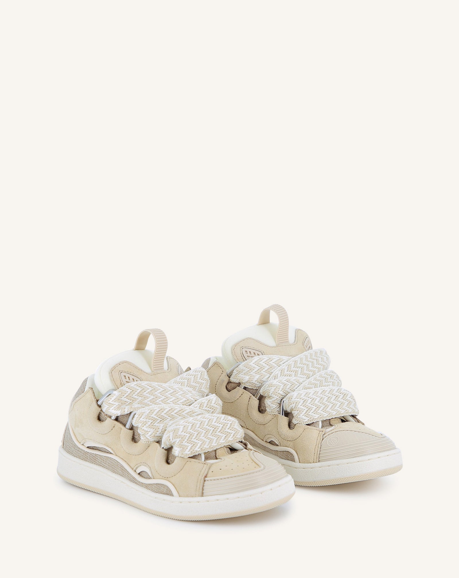 BEIGE LACE-UP TRAINERS