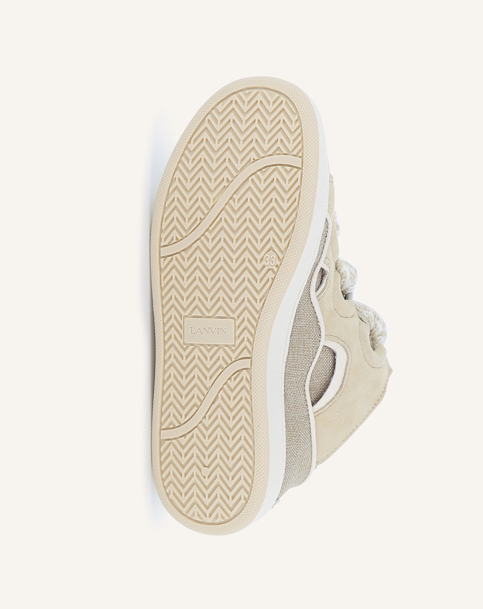 BEIGE LACE-UP TRAINERS