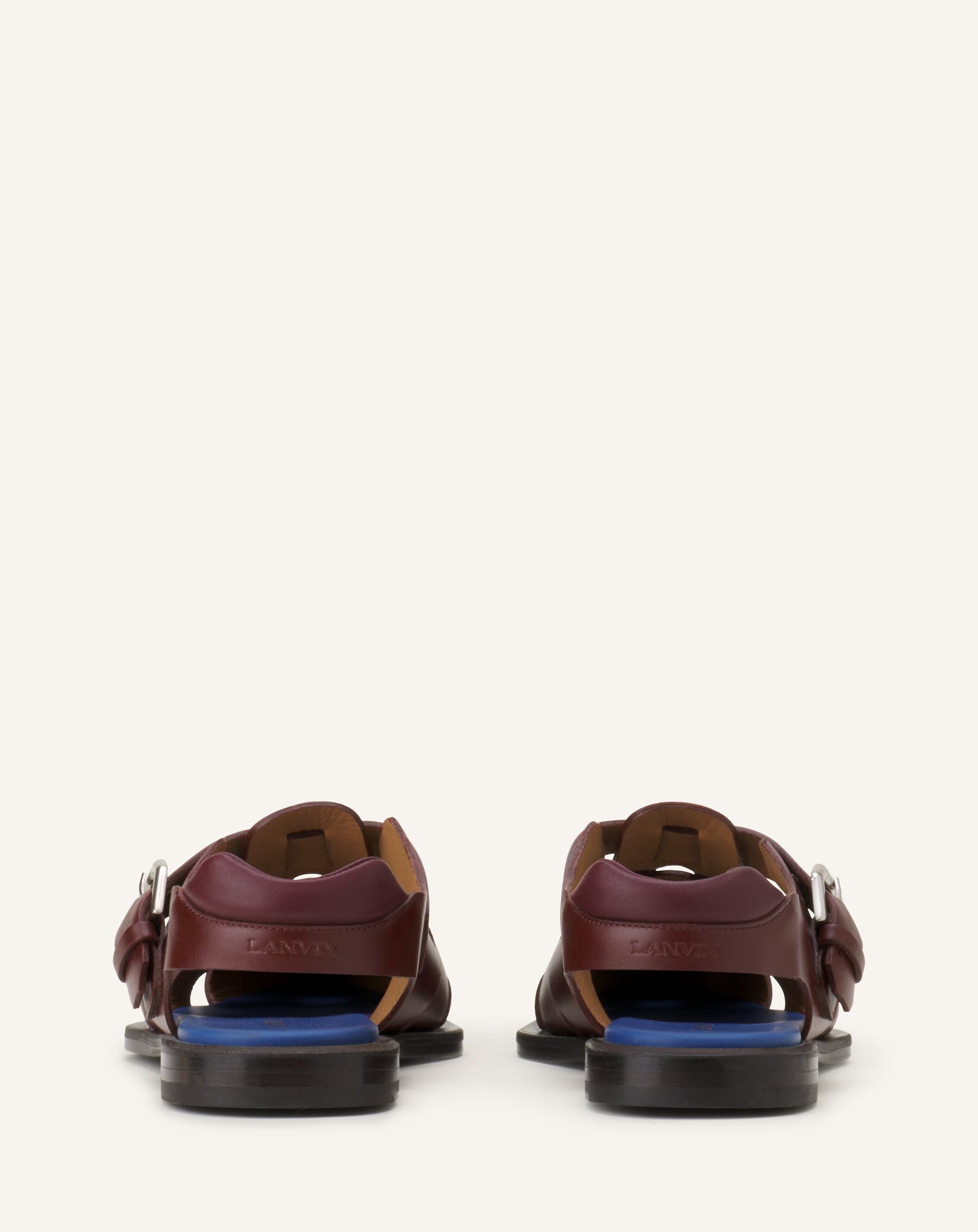 BROWN POINTED-TOE LEATHER SANDALS