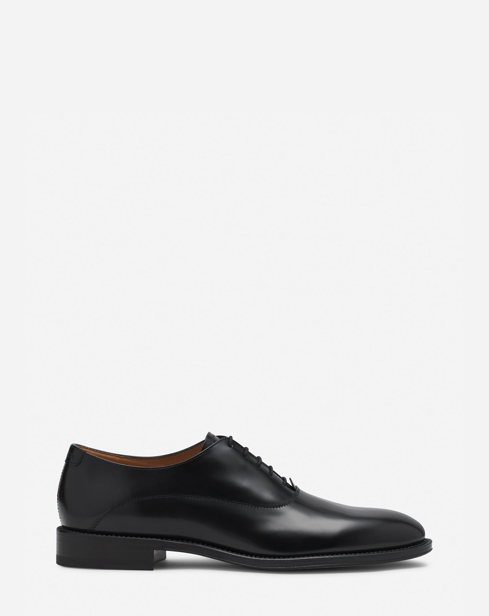 BLACK LANVIN SIGNATURE LEATHER OXFORD SHOES