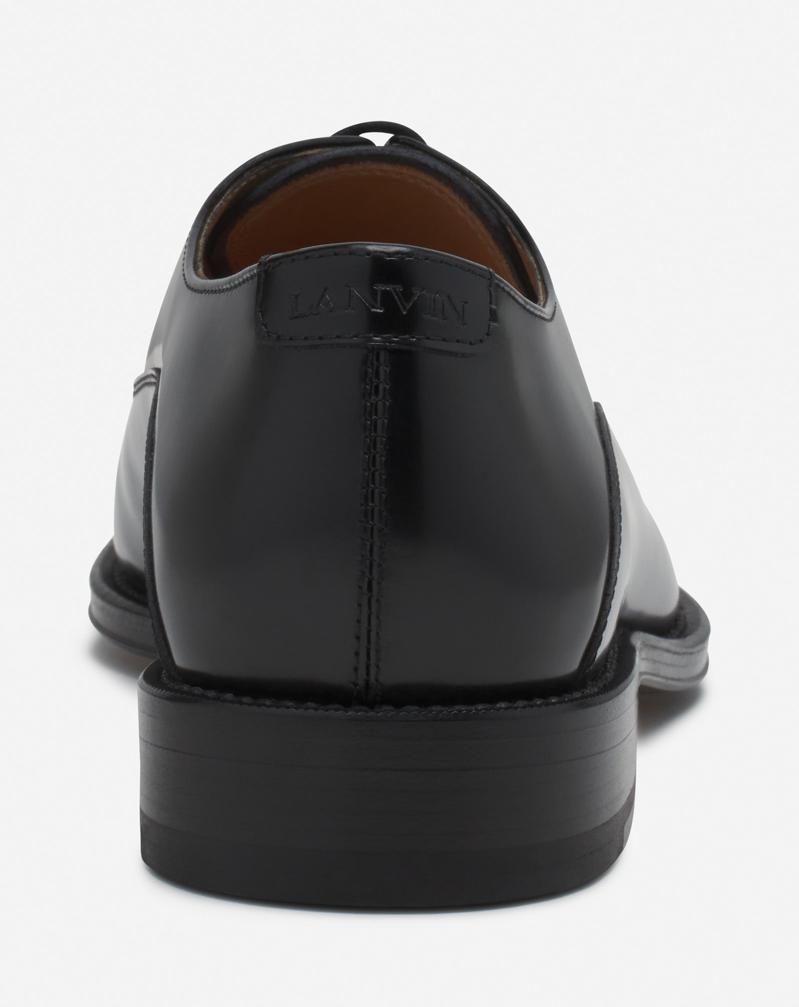 BLACK LANVIN SIGNATURE LEATHER OXFORD SHOES