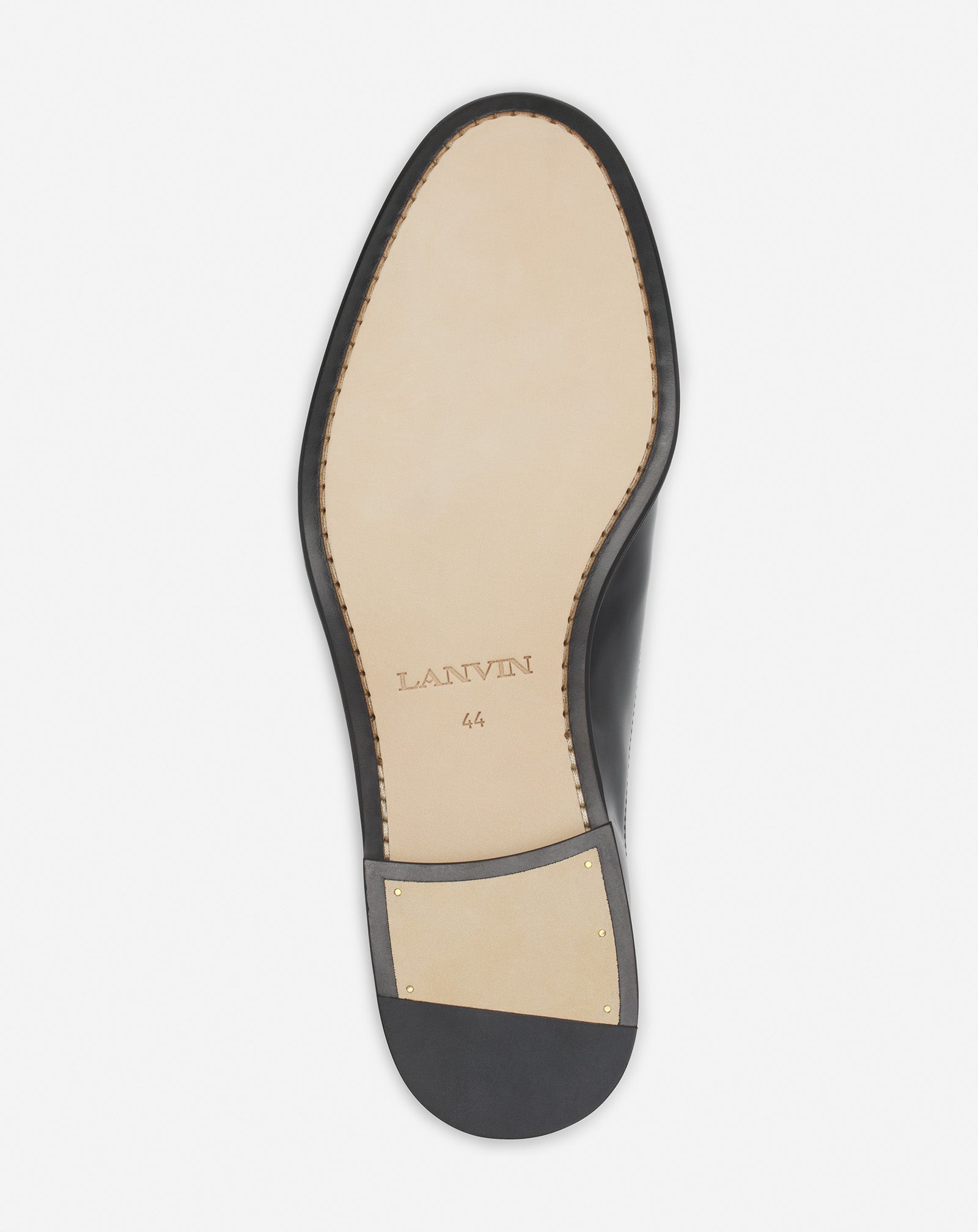 BLACK LANVIN SIGNATURE LEATHER OXFORD SHOES