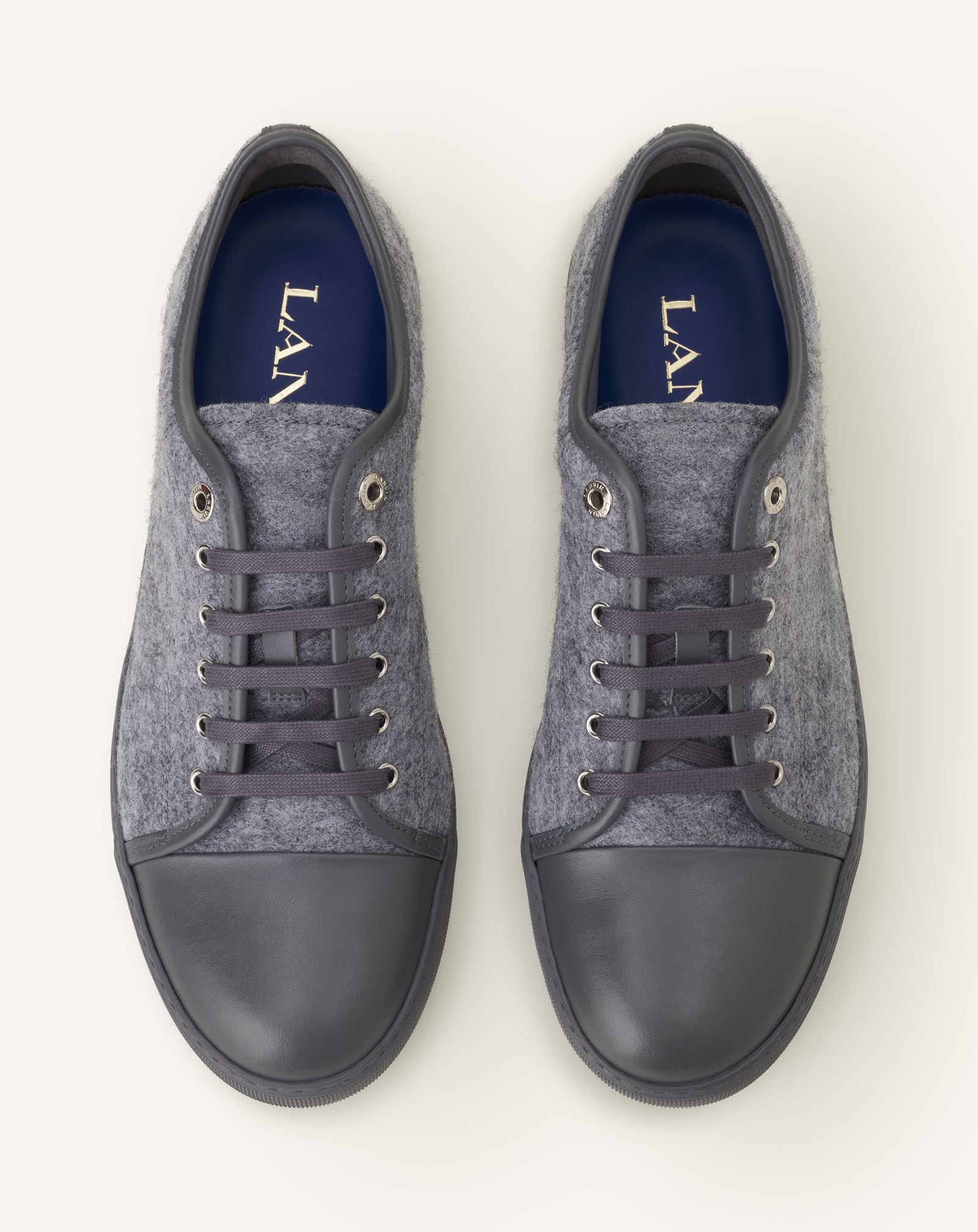 GREY DBB1 SNEAKERS IN FELT AND NAPPA LEATHER