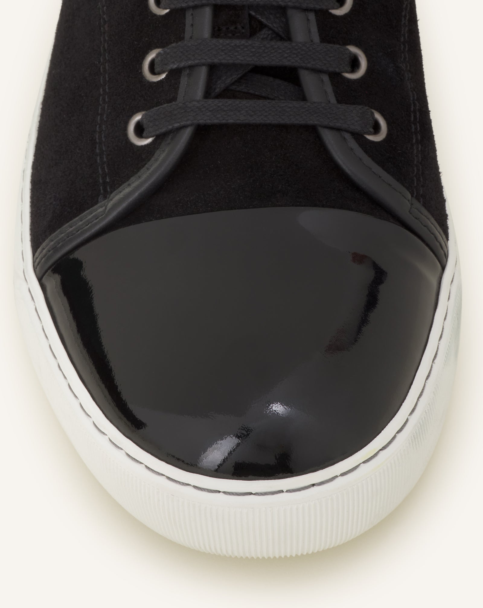 BLACK DBB1 SNEAKERS IN PATENT LEATHER AND SUEDE