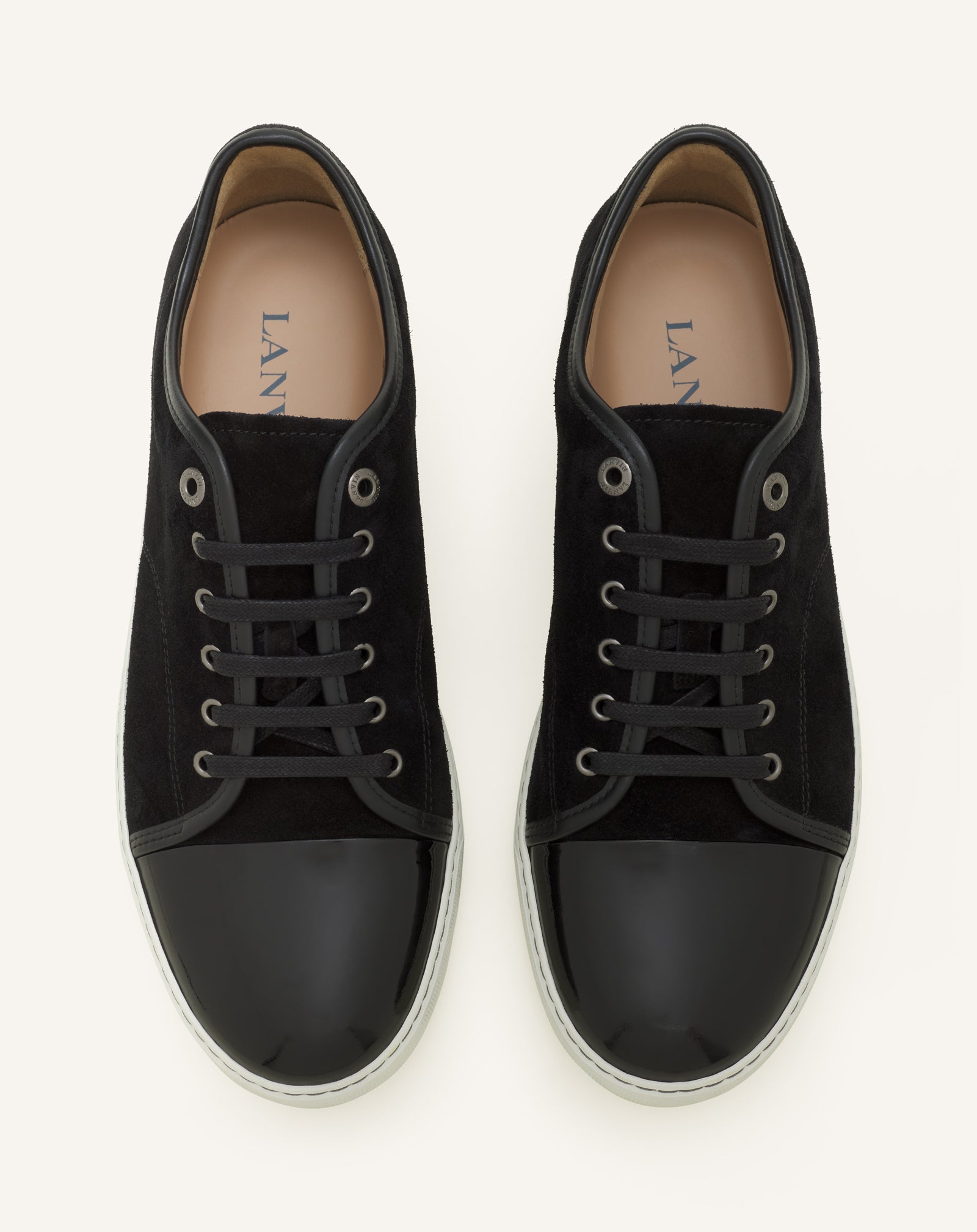 BLACK DBB1 SNEAKERS IN PATENT LEATHER AND SUEDE