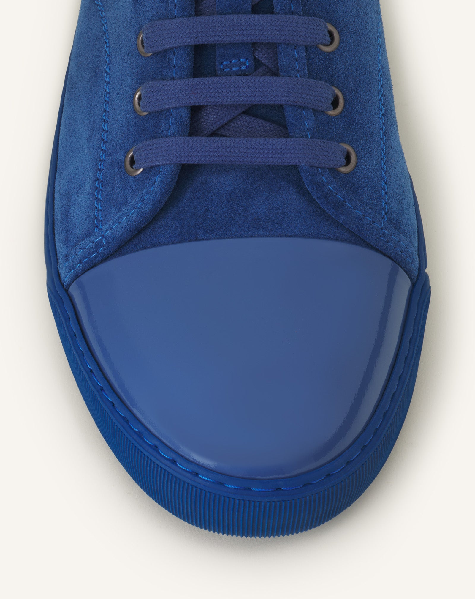 BLUE DBB1 SNEAKERS IN PATENT LEATHER AND SUEDE