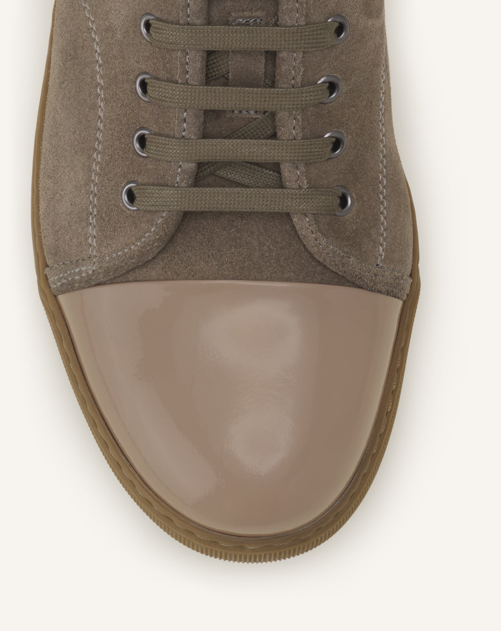 GREEN DBB1 PATENT LEATHER AND SUEDE SNEAKERS