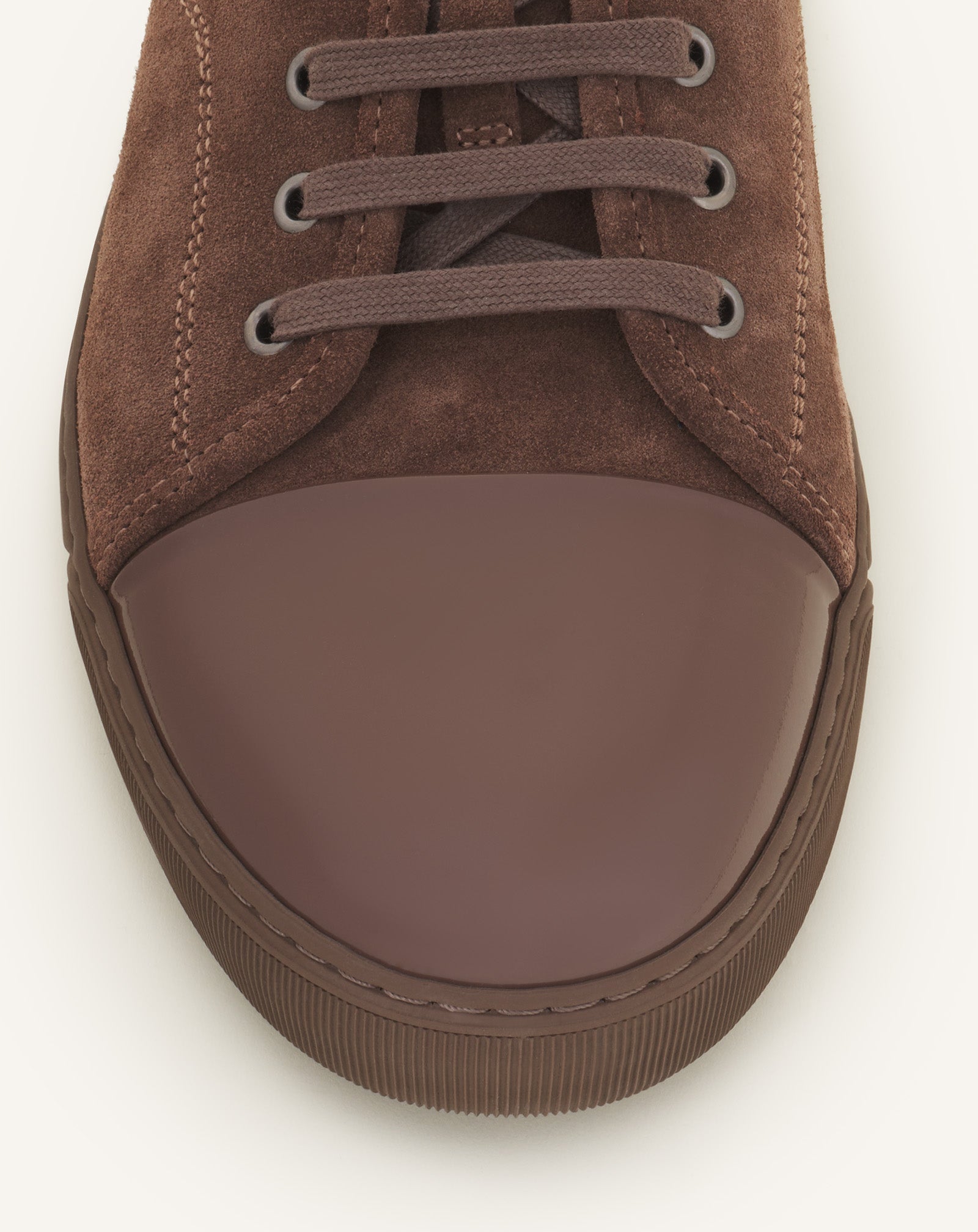 BROWN DBB1 SNEAKERS IN PATENT LEATHER AND SUEDE