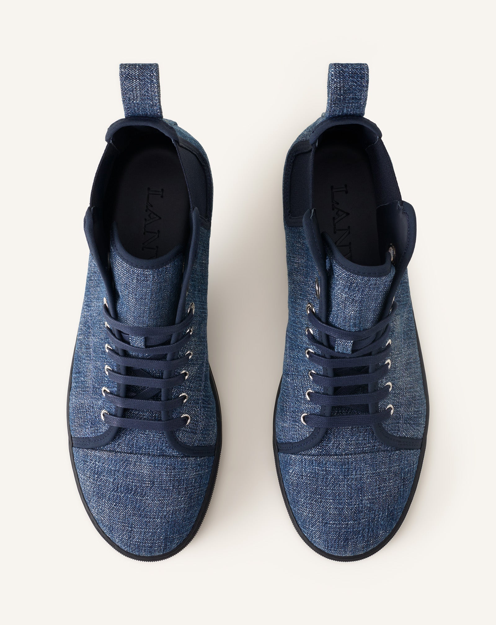 BLUE DBB1 HIGH TOP DENIM SNEAKERS