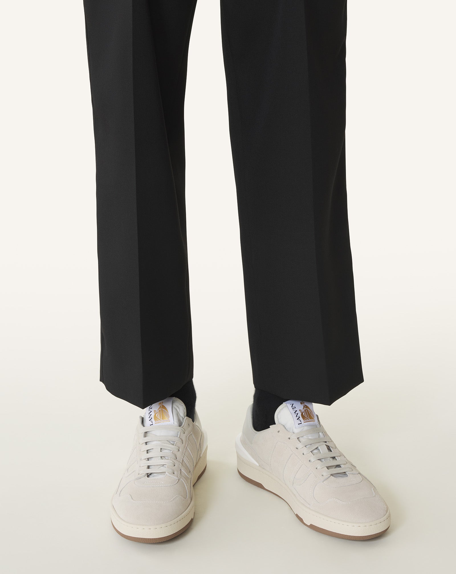 WHITE CLAY SNEAKERS IN MESH AND LEATHER