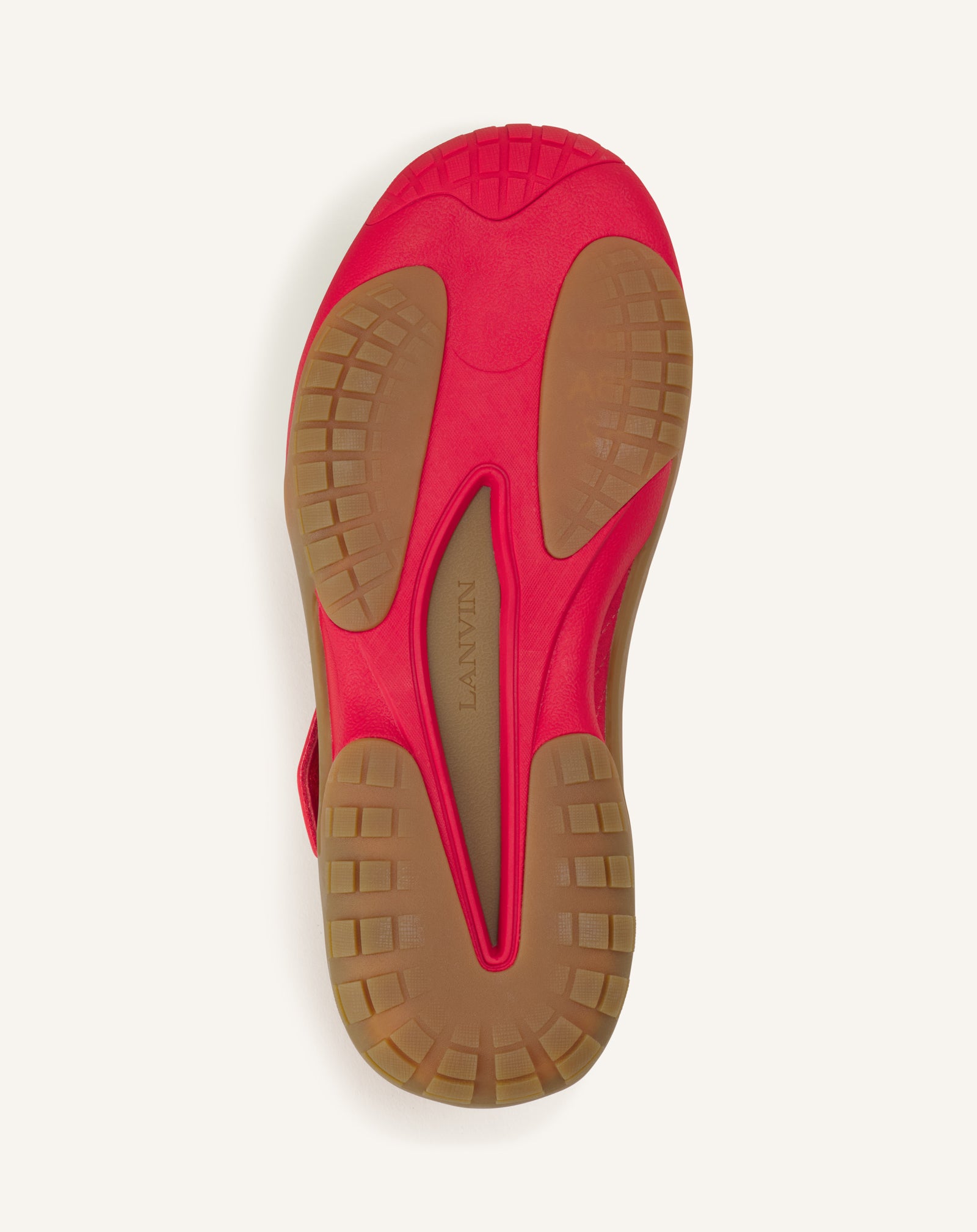 RED LNV1 KNIT AND SUEDE SNEAKERS