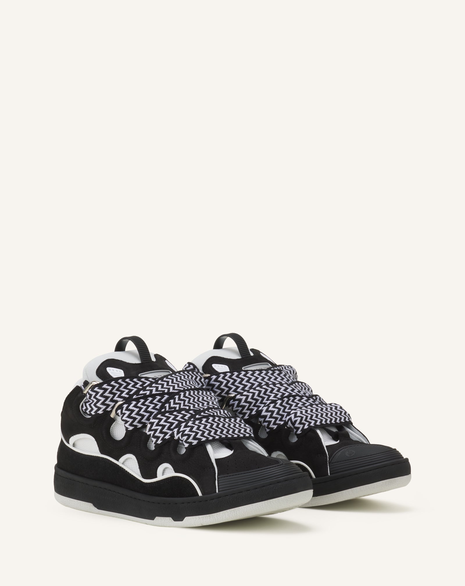 Grey Curb Leather Sneakers | Lanvin